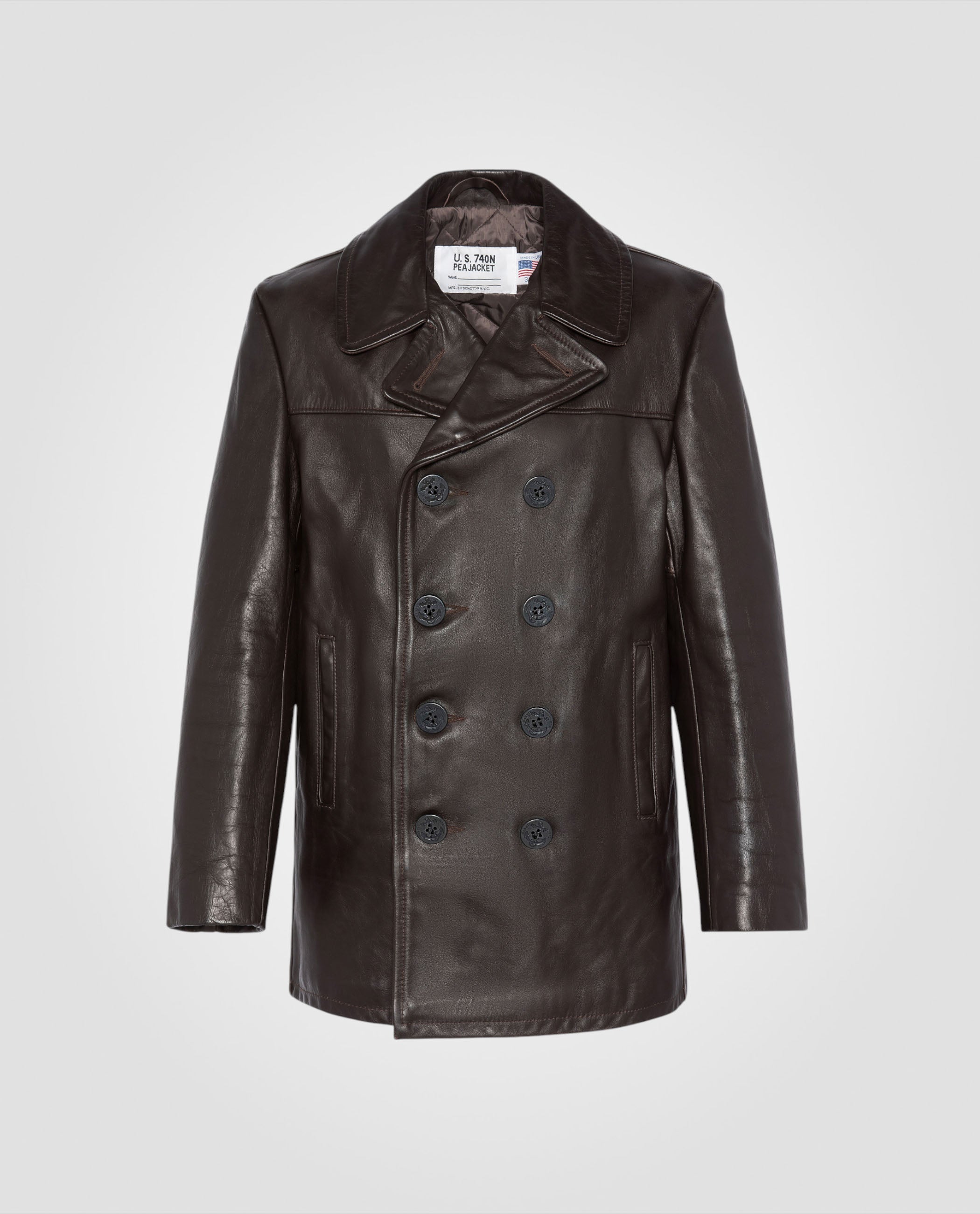 740n Pea Jacket Schott Leather Peacoat Vintage* Men's 740N Pea