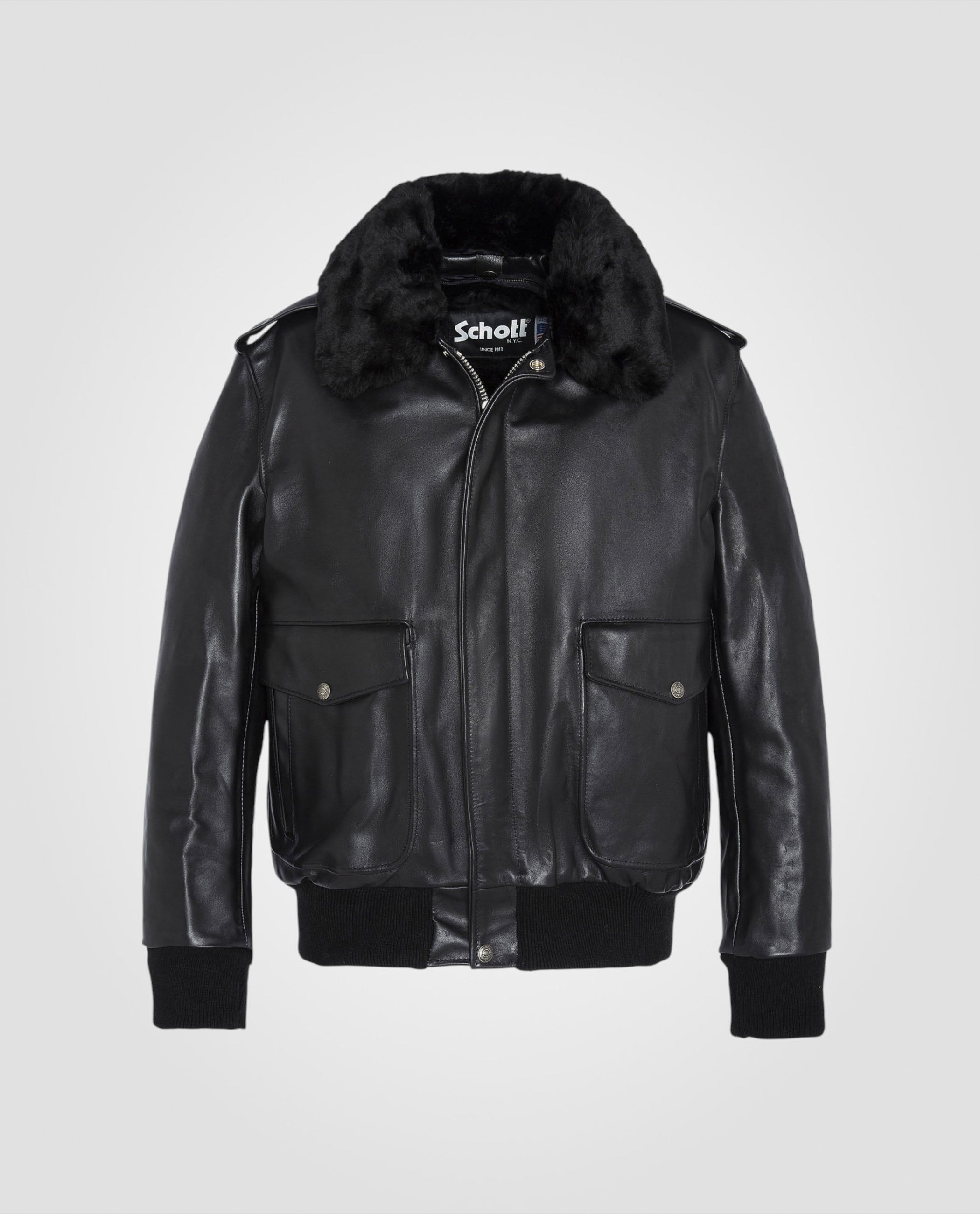 Black pilot jacket type A -2 mythical USA, cowhide leather 184sm