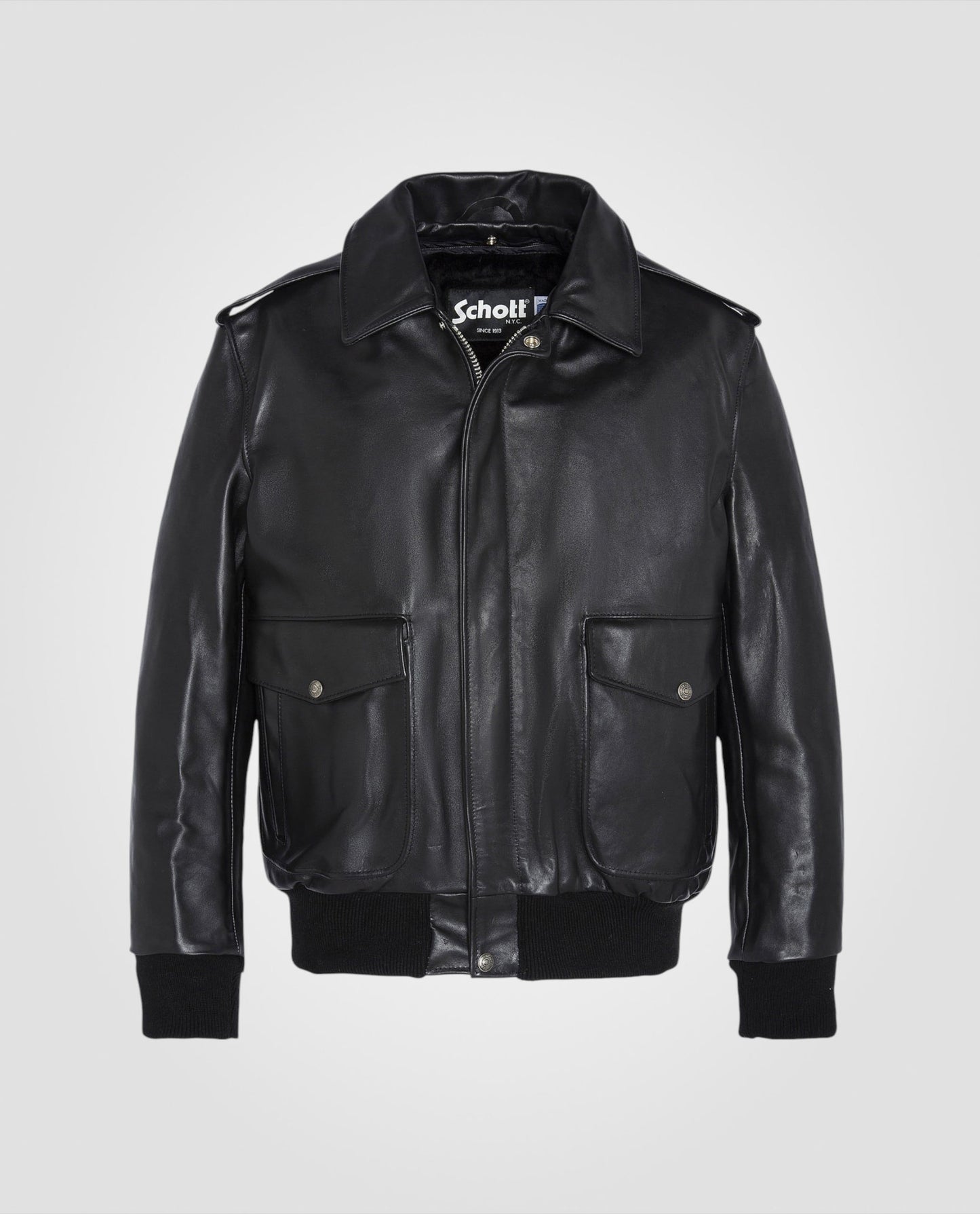 Blouson pilote noir type A-2 mythique USA, cuir de vachette