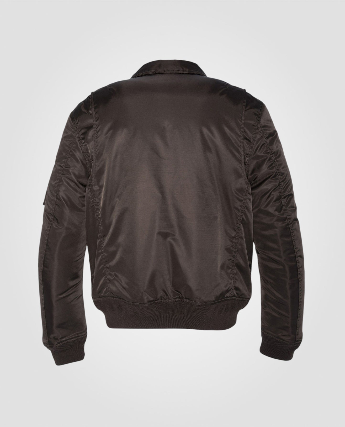 Bomber CWU marron foncé en nylon recyclé, coupe ajustée, grande taille