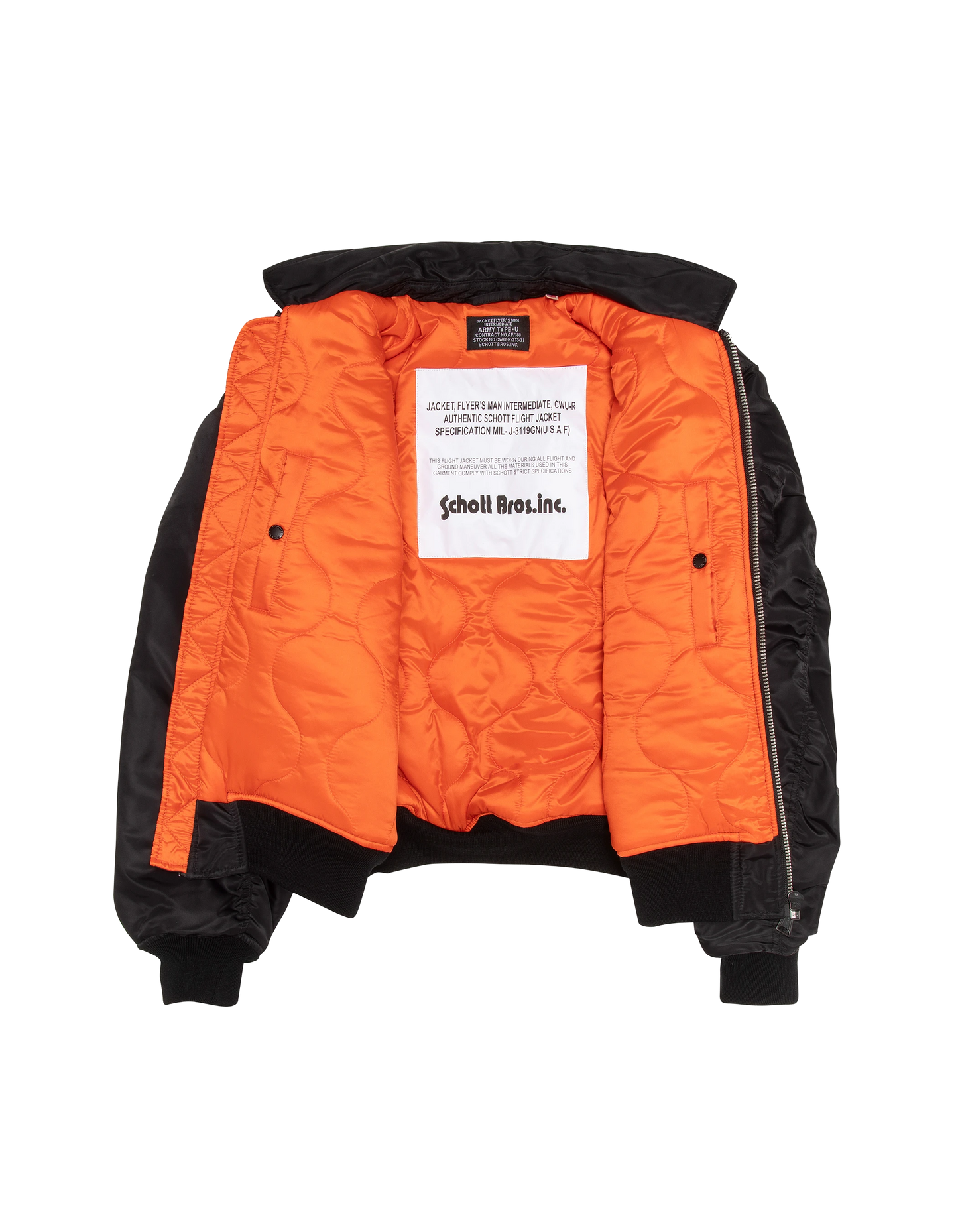 Bomber CWU 90's noir en nylon recyclé, coupe oversize, grande taille