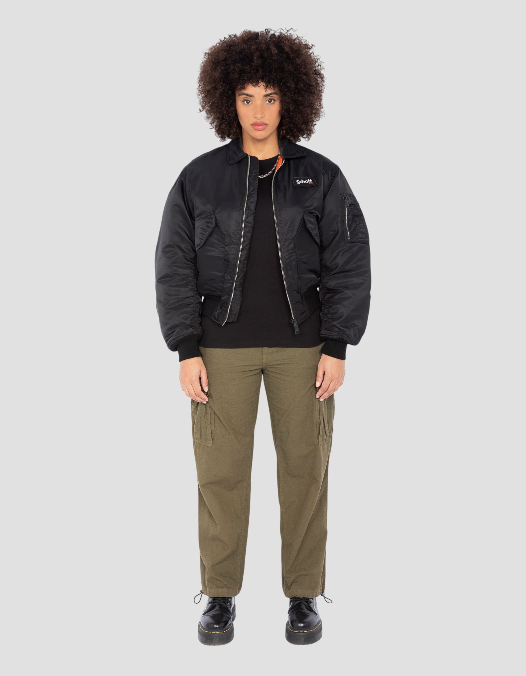 Bomber CWU 90's black in recycled nylon, Uversize cut - 21090Wrs