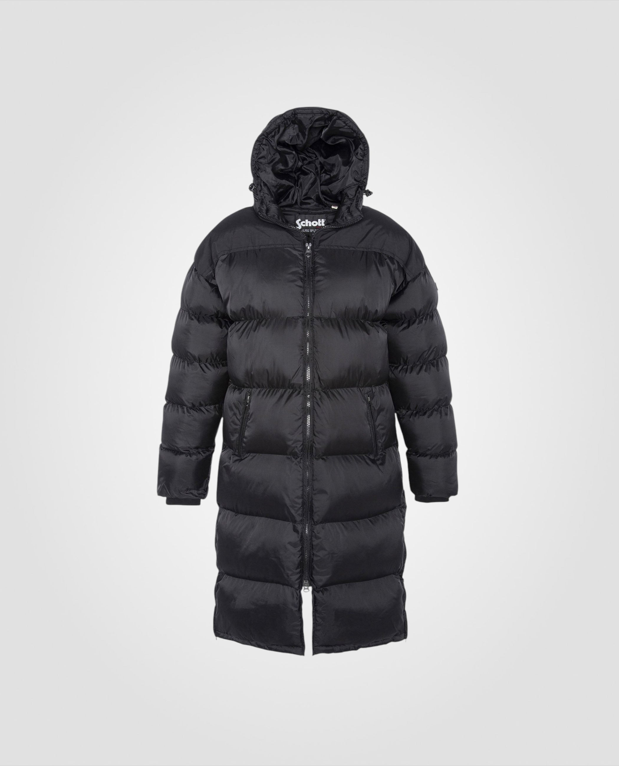 Extra long hooded black down jacket, large size 2190maxgt