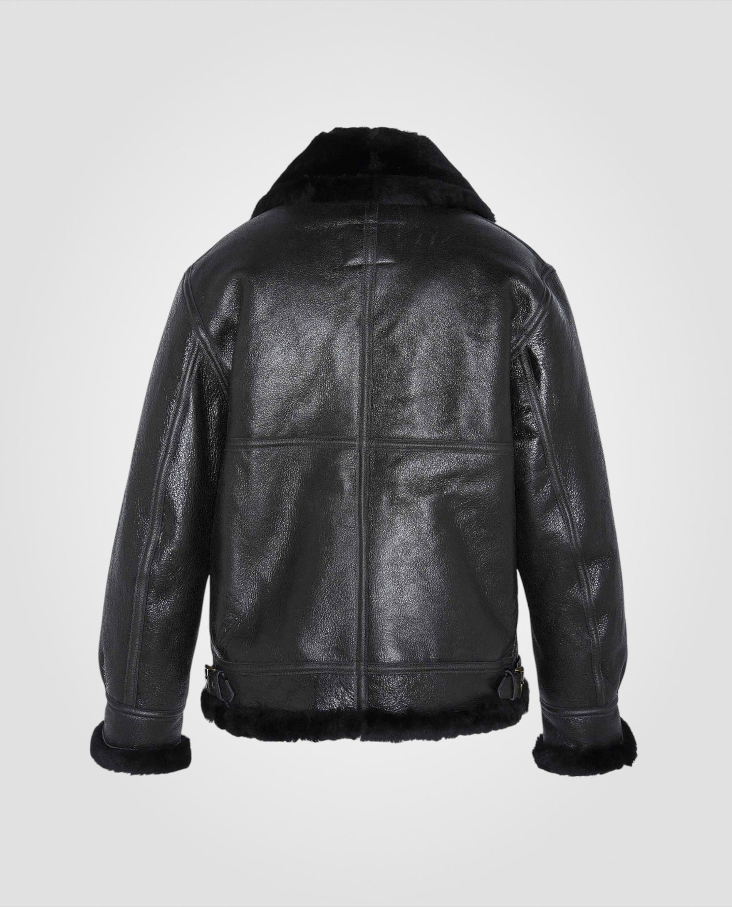 Blouson bombardier B-3 noir mythique USA, cuir de mouton