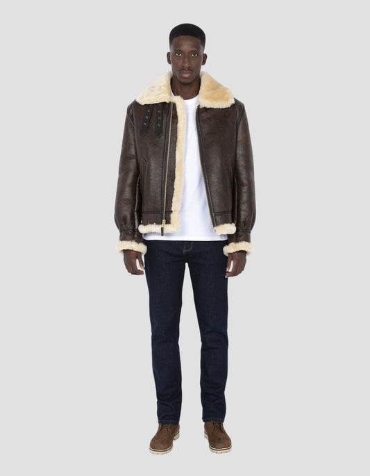 Bombardier B-3 mitico marrone USA, pelle di pecora