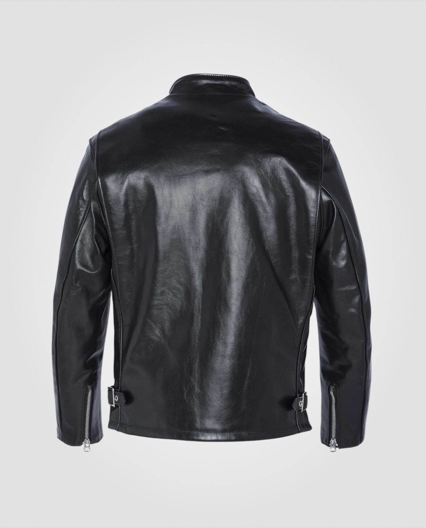 Mythische schwarze USA Black Biker Jacke, Pferdeder Leder