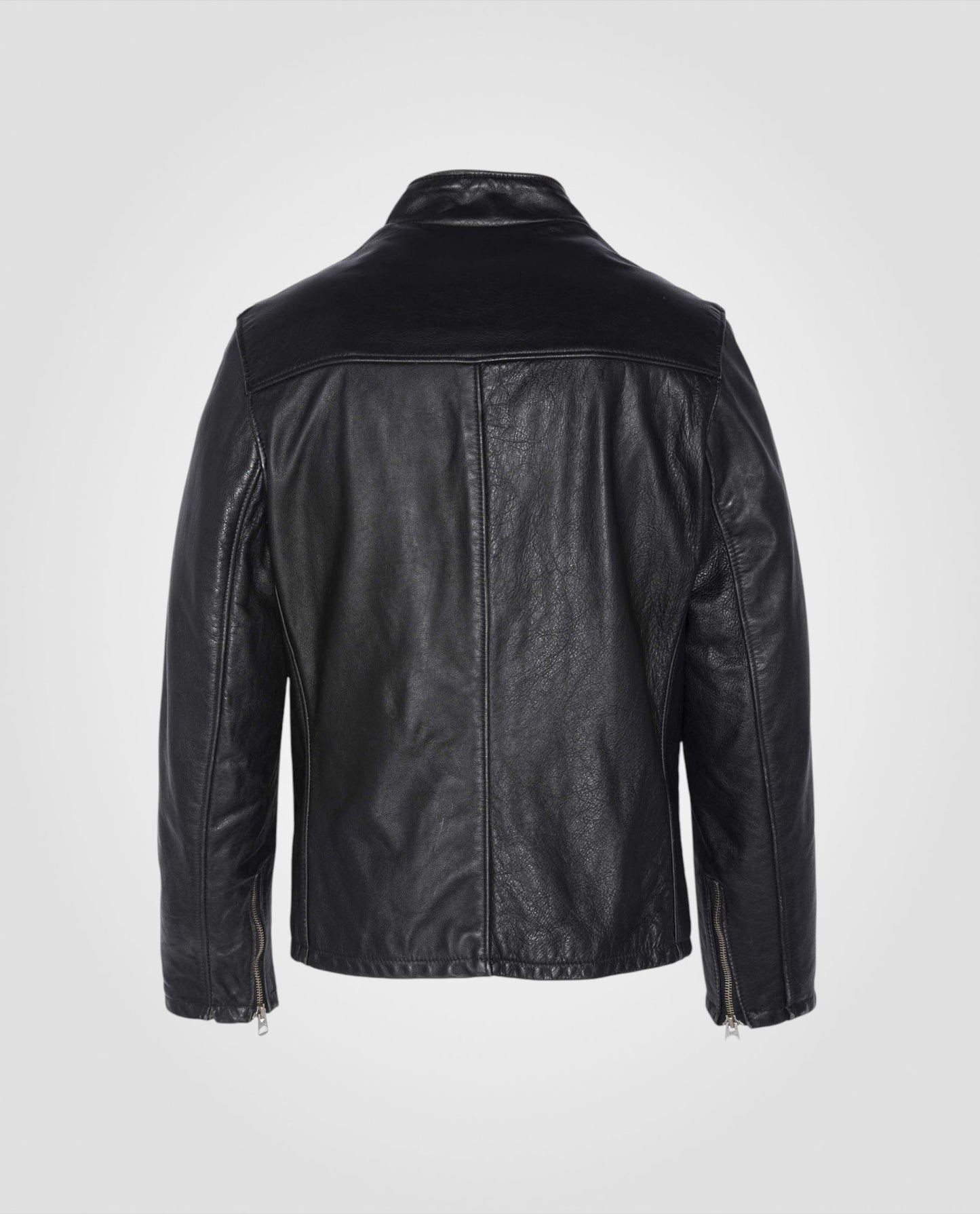 Schwarze mythische Vintage schwarze Rennfahrerjacken, Kuhlädenleder