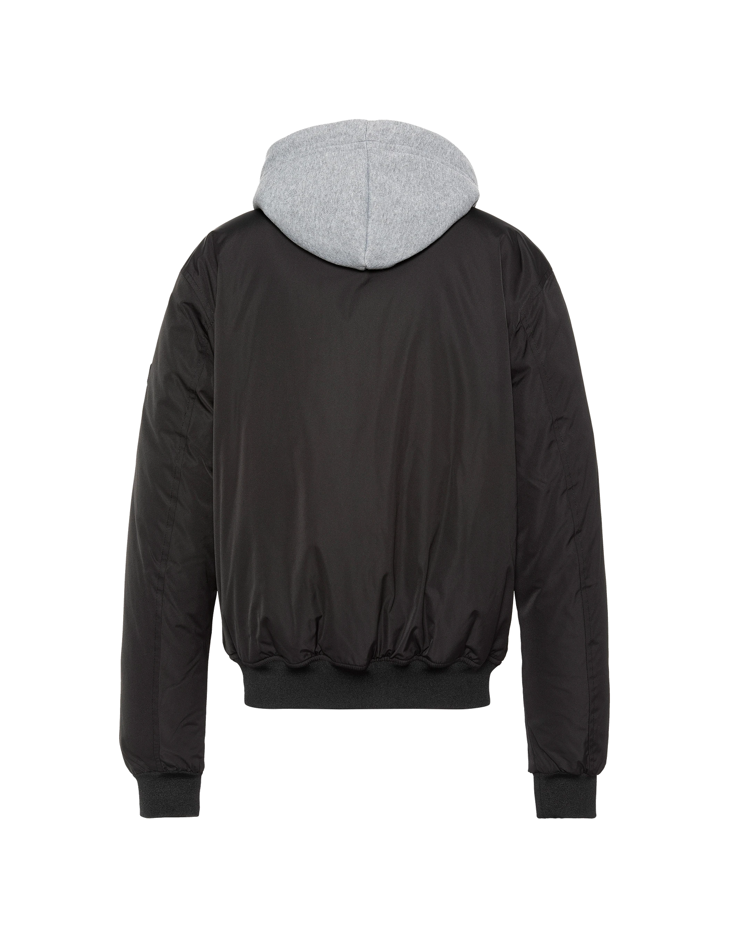 Giacca nera con cappuccio con plastron rimovibile