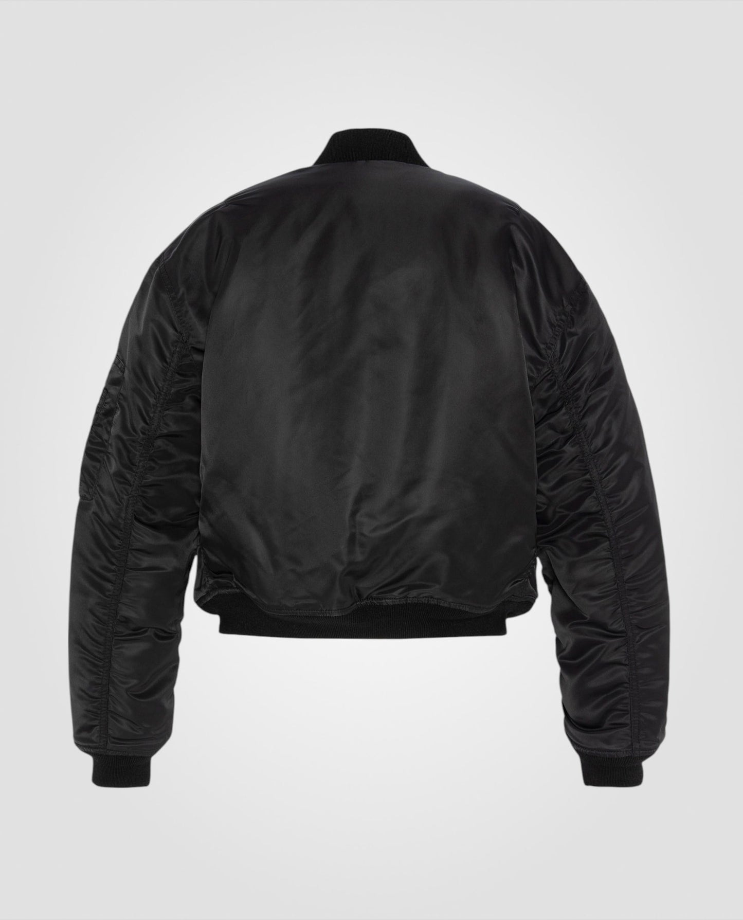 Bomber MA-1 90er schwarz in recyceltem Nylon, kurzer Schnitt und Komfort, große Größe