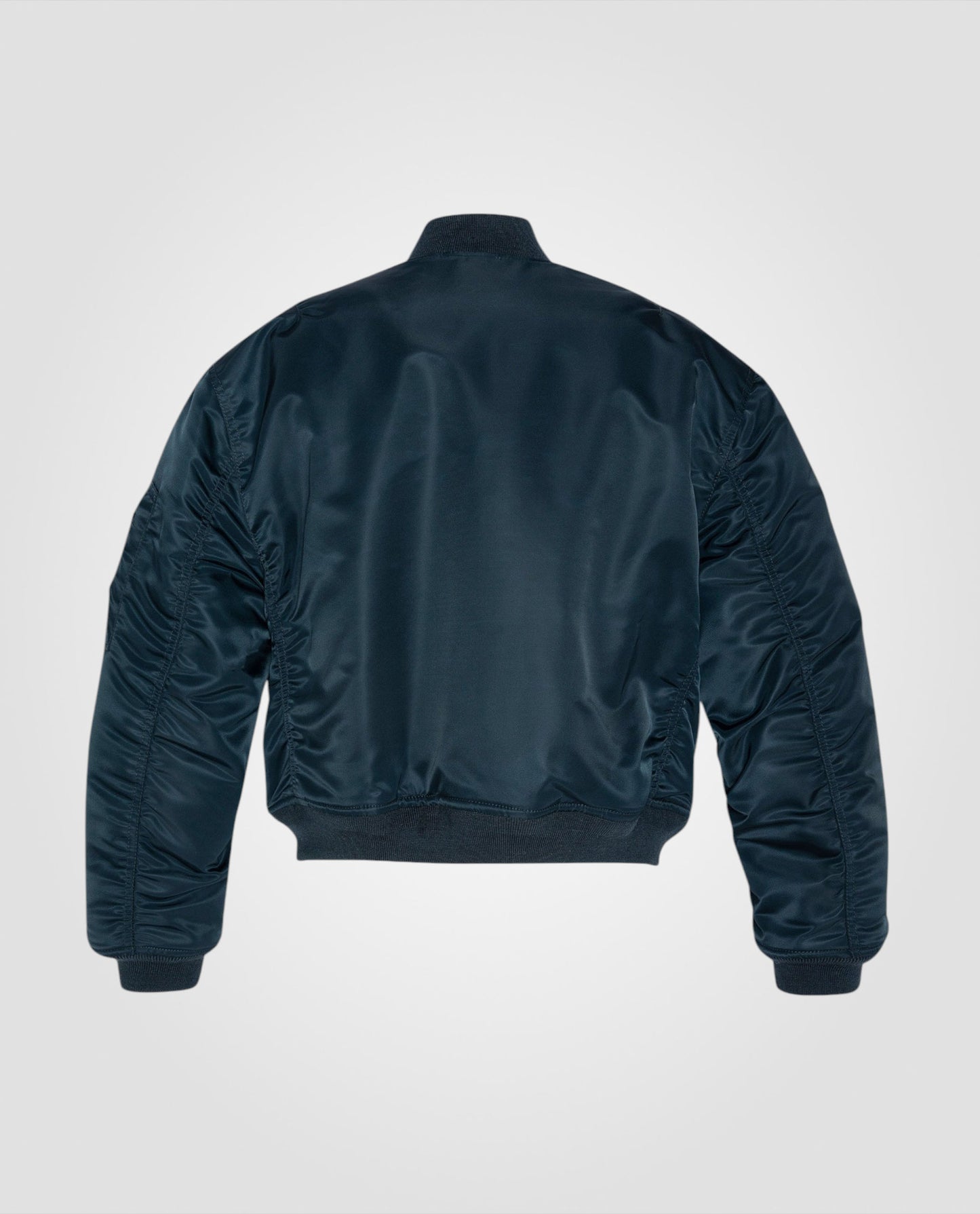 Bomber MA-1 90er Marineblau in recyceltem Nylon, kurzer Schnitt und Komfort