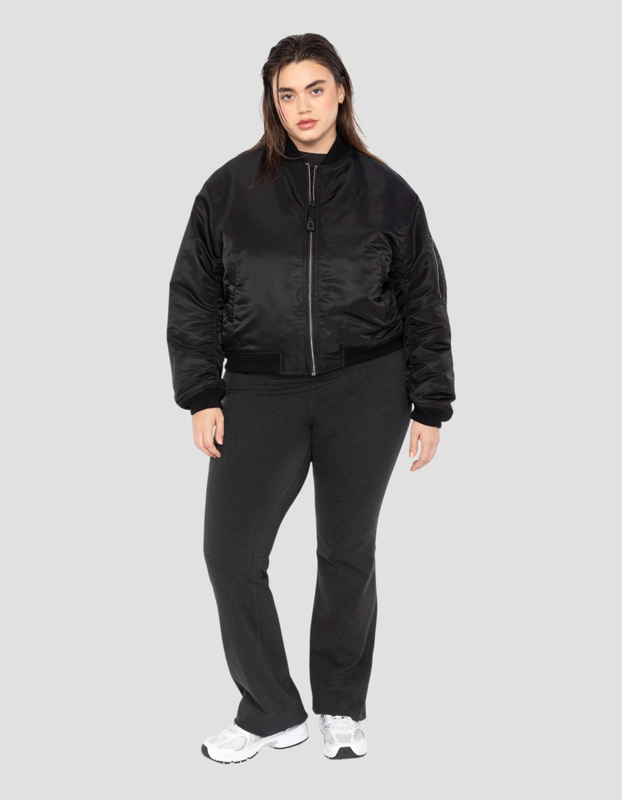 Bomber ma -1 90's black in recycled nylon, short cut and comfort Bomber ma -1 90's black in recycled nylon, short cut and comfort
