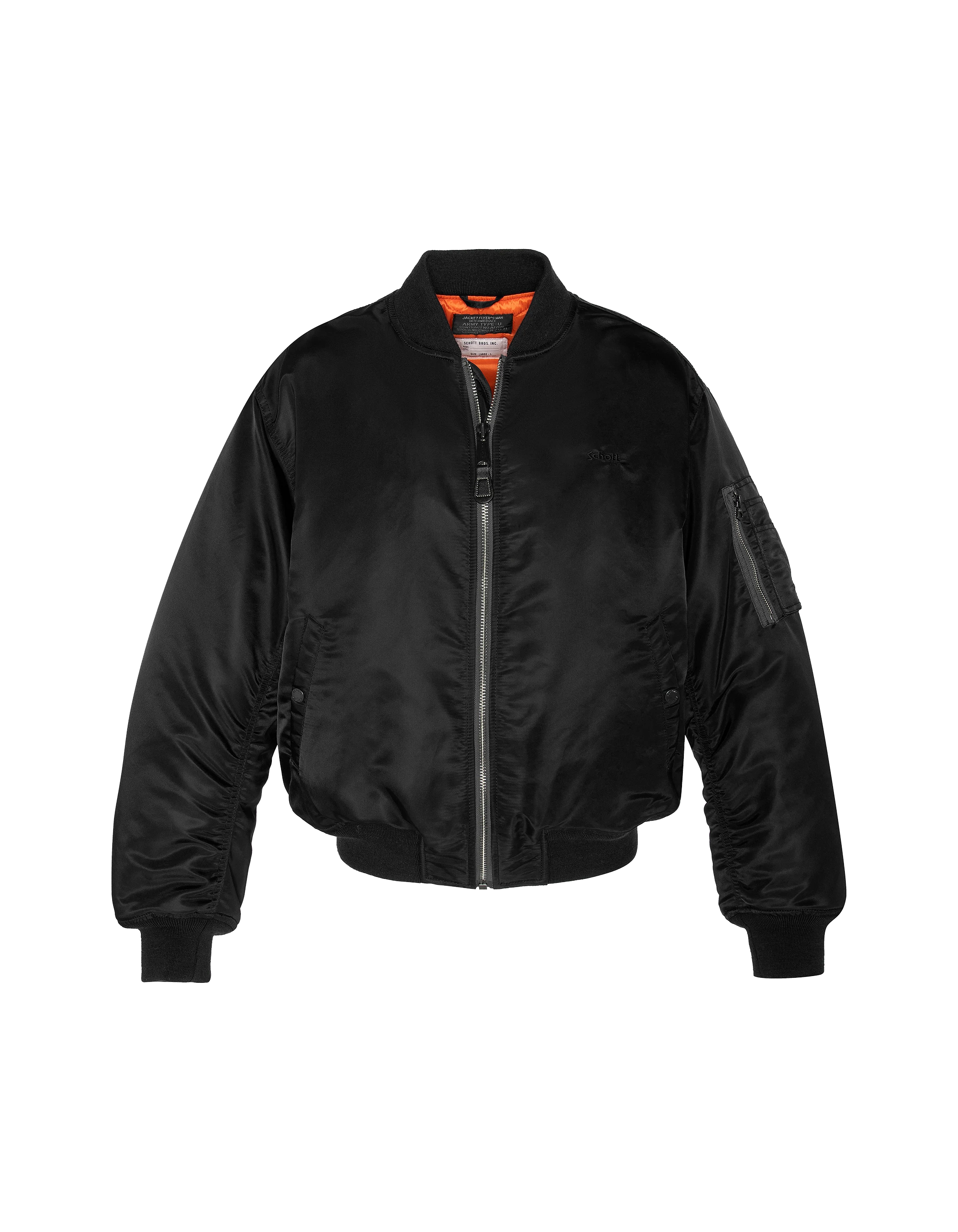 Bomber ma -1 90's black in recycled nylon, oversize cut