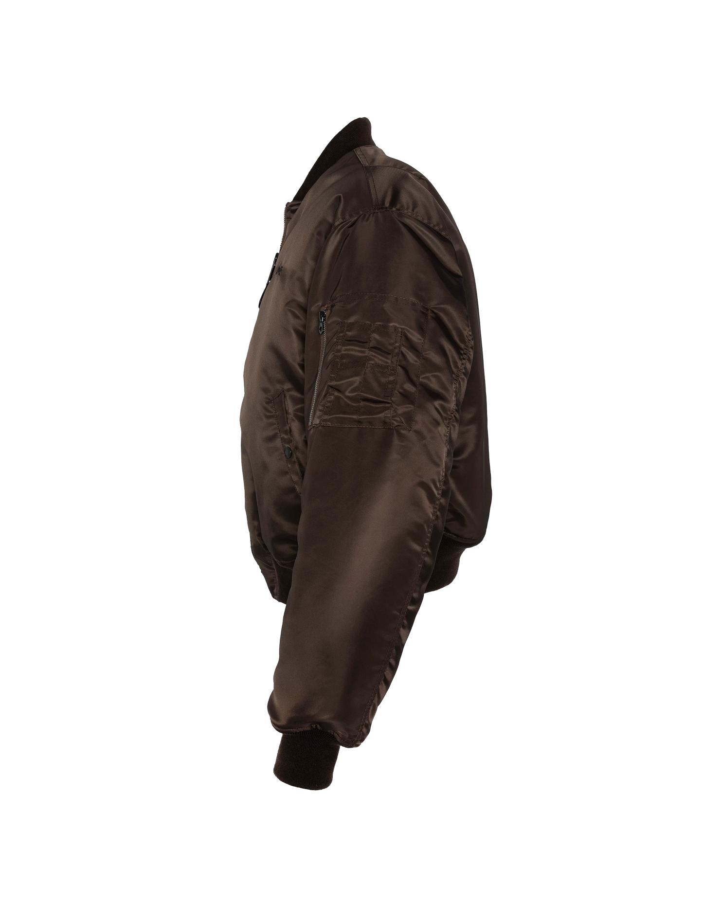 Bomber MA-1 90er dunkelbraun in recyceltem Nylon, übergroßen, großer Größe