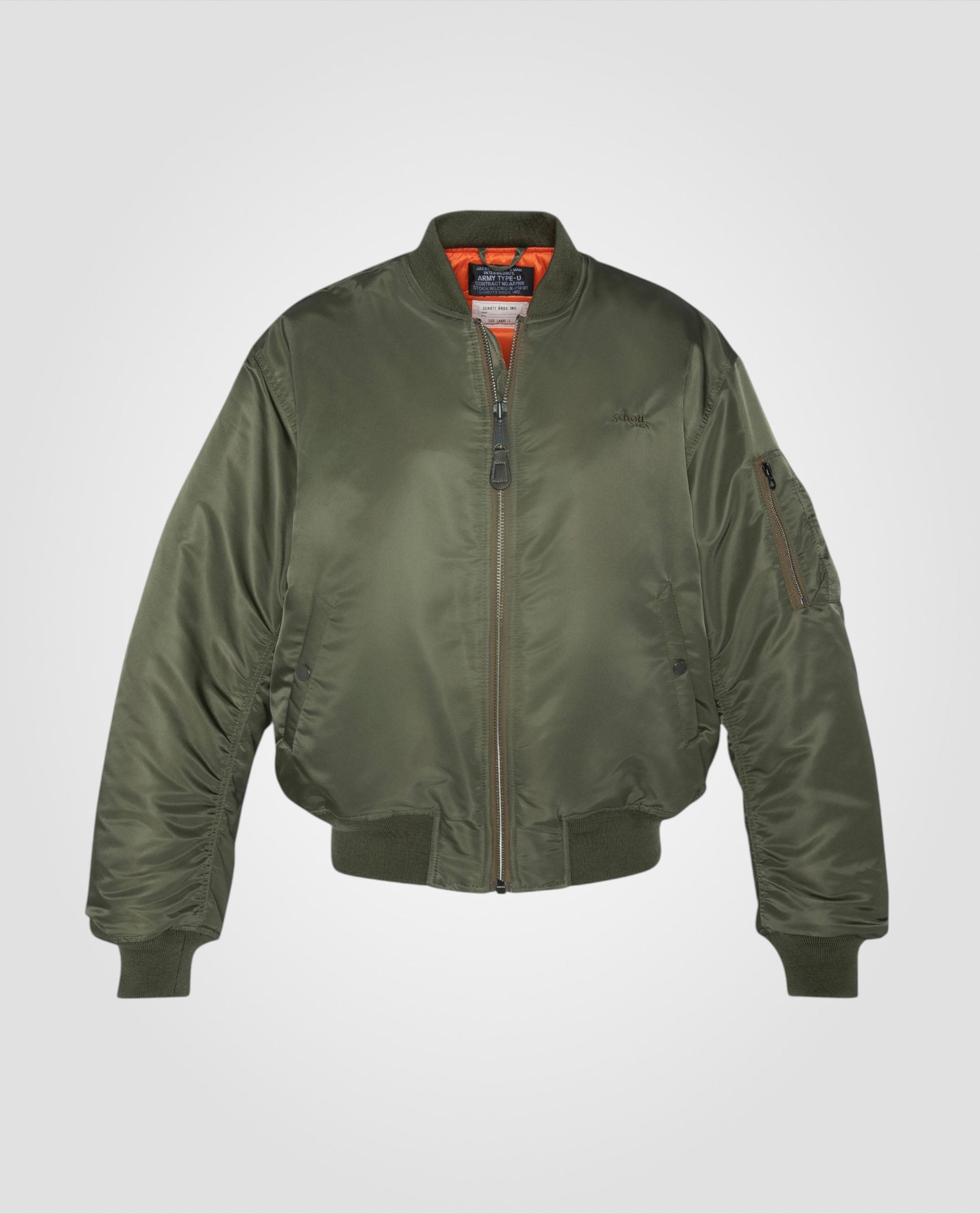 Bomber Ma -1 90's Army Khaki in recycled nylon, Uversize cut