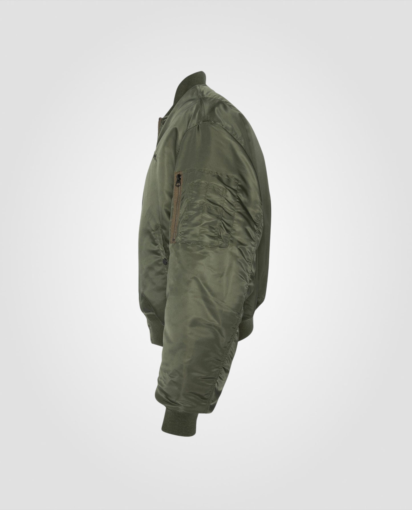 Bomber MA-1 90er Armee Khaki in recyceltem Nylon, übergroßer Schnitt