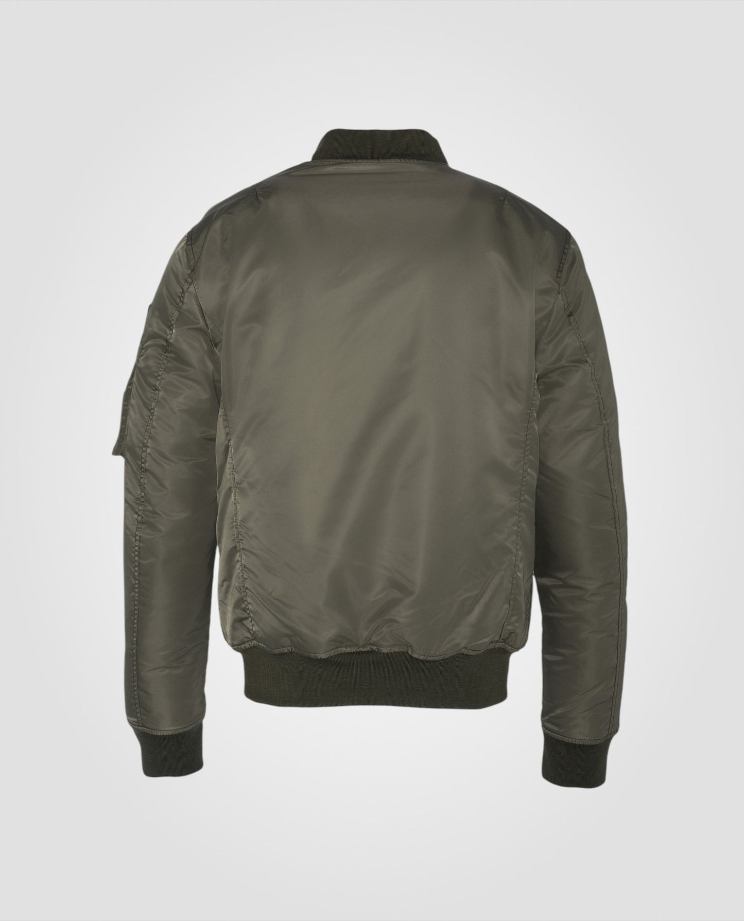 Bomber MA-1 Ejército Caki en nylon reciclado, corte ajustado