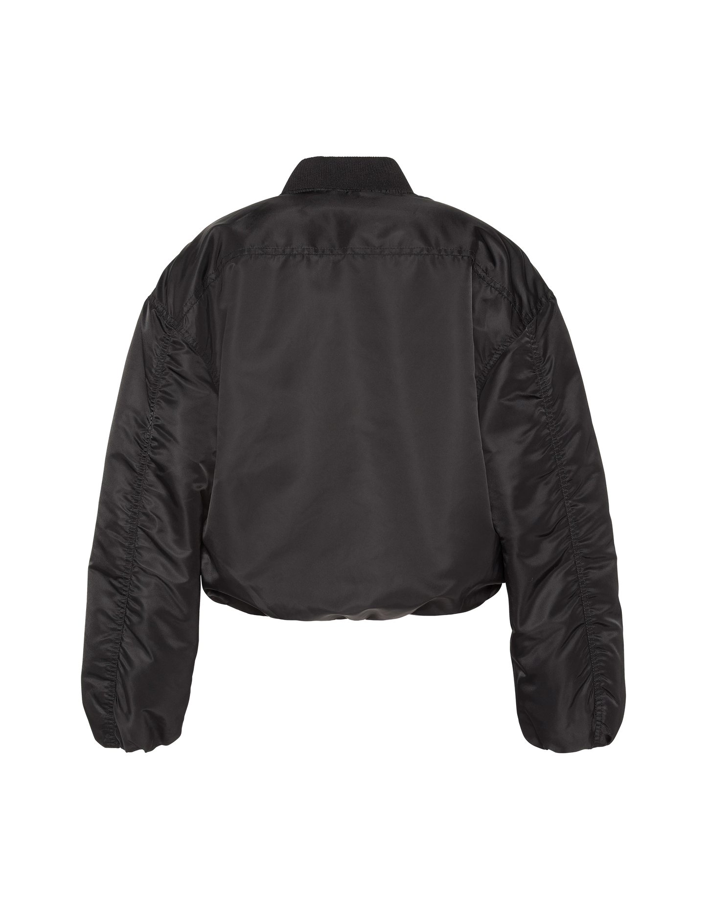 Kurze schwarze Bomberjacke, übergroßer Schnitt