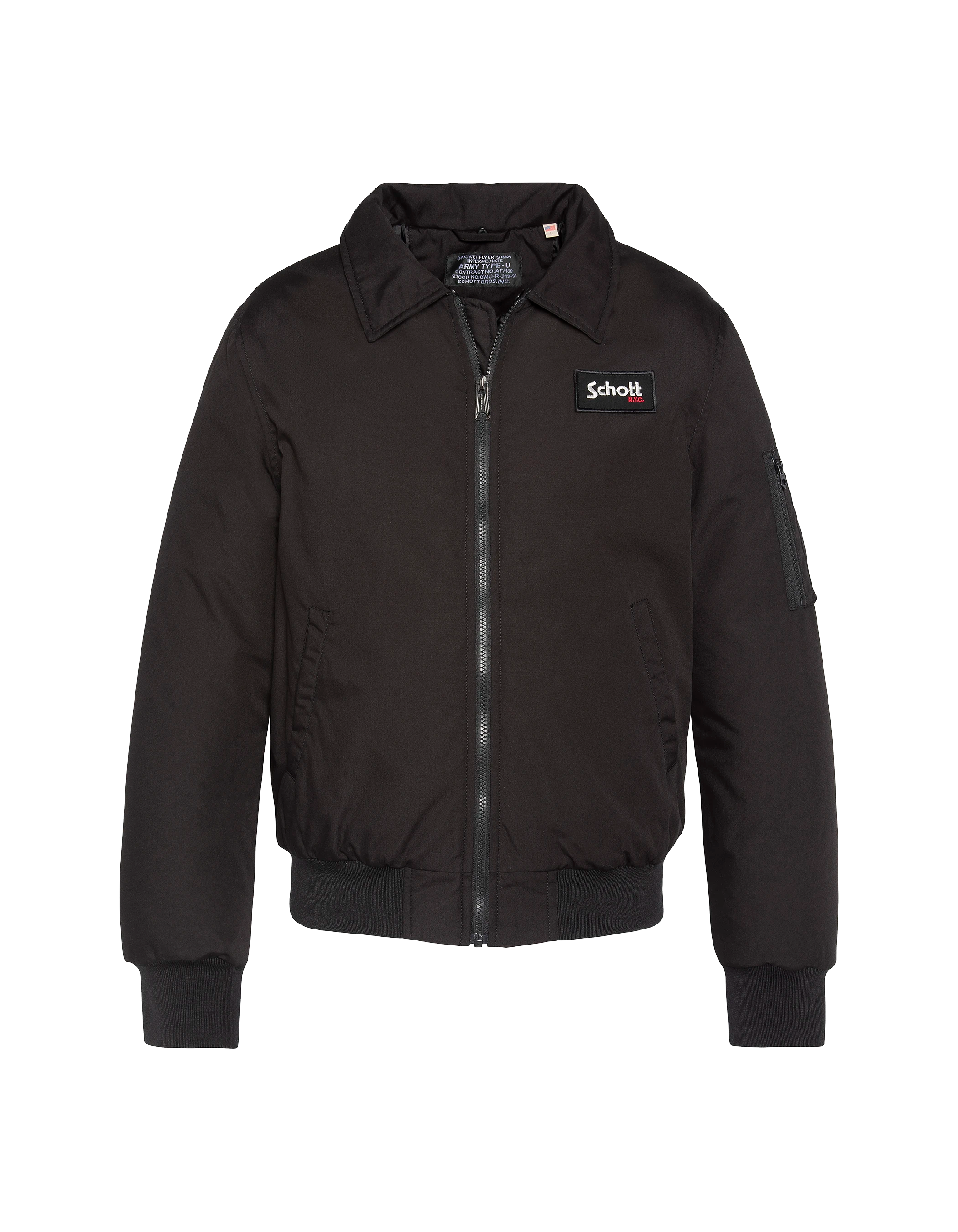 Giacca nera con collare rimovibile in pelliccia-5