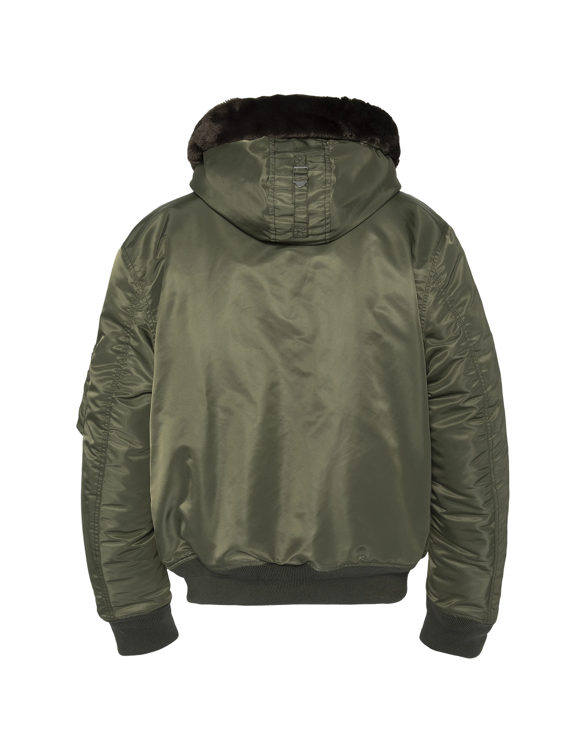 Bomber à capuche army kaki doublée fausse fourrure