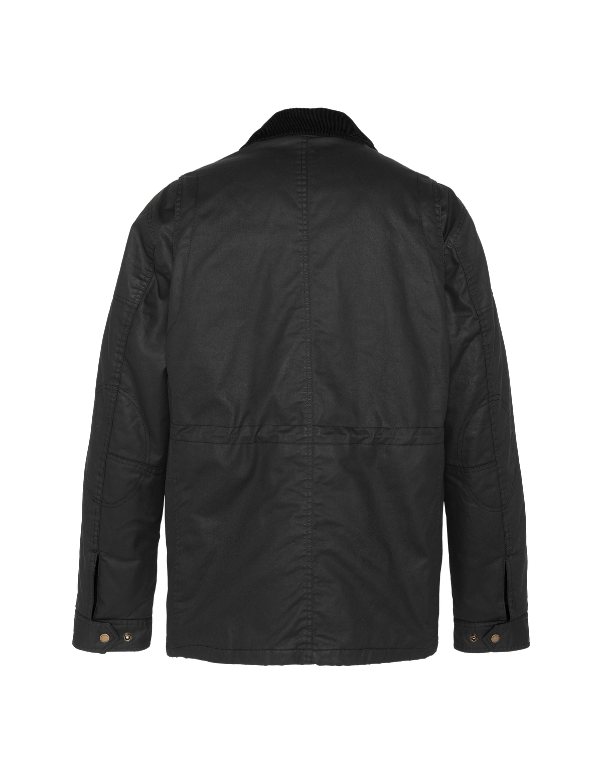 Veste motard noire en coton ciré