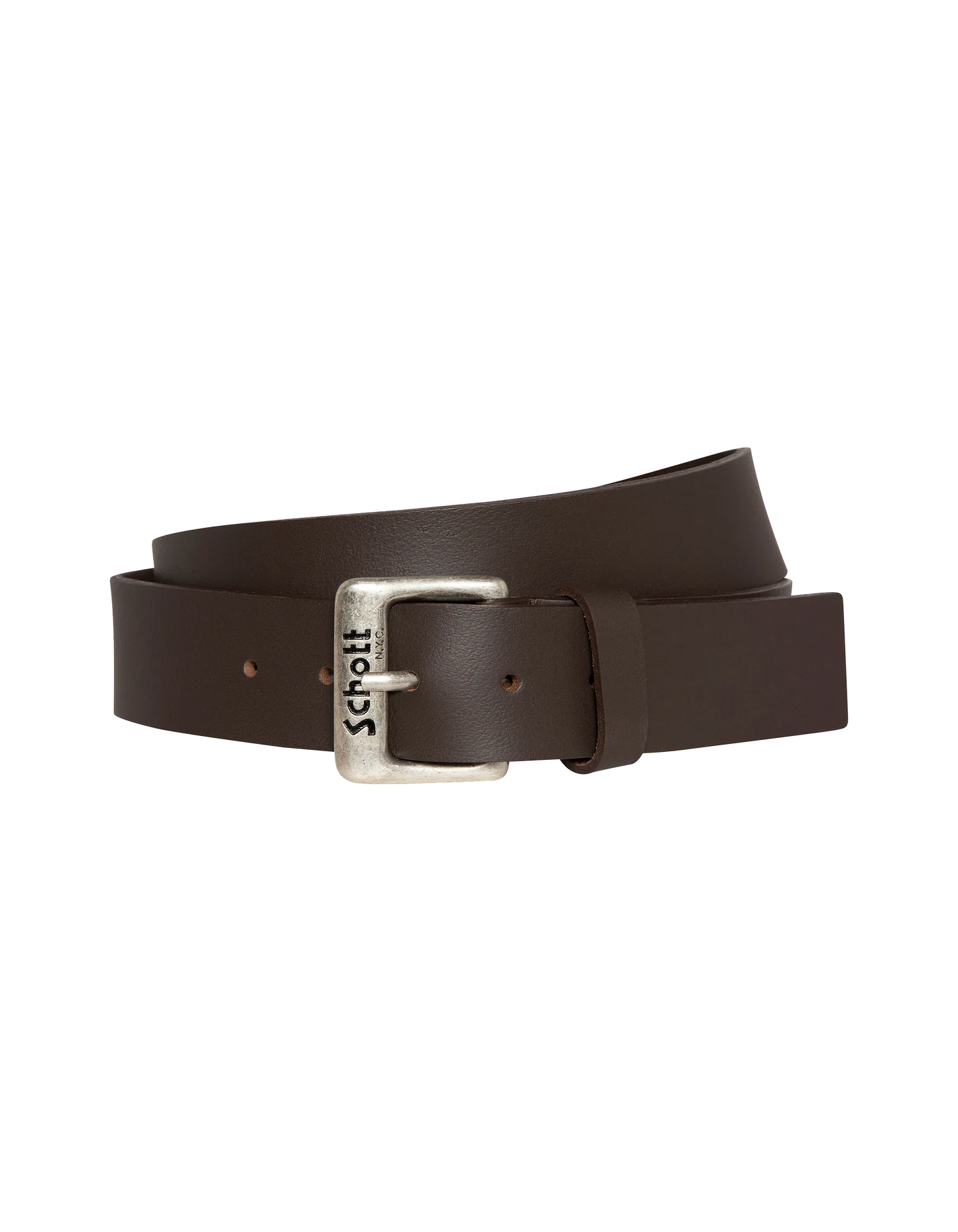 🎁 Ceinture marron avec boucle gravée Schott NYC®, cuir de buffle (100% off)