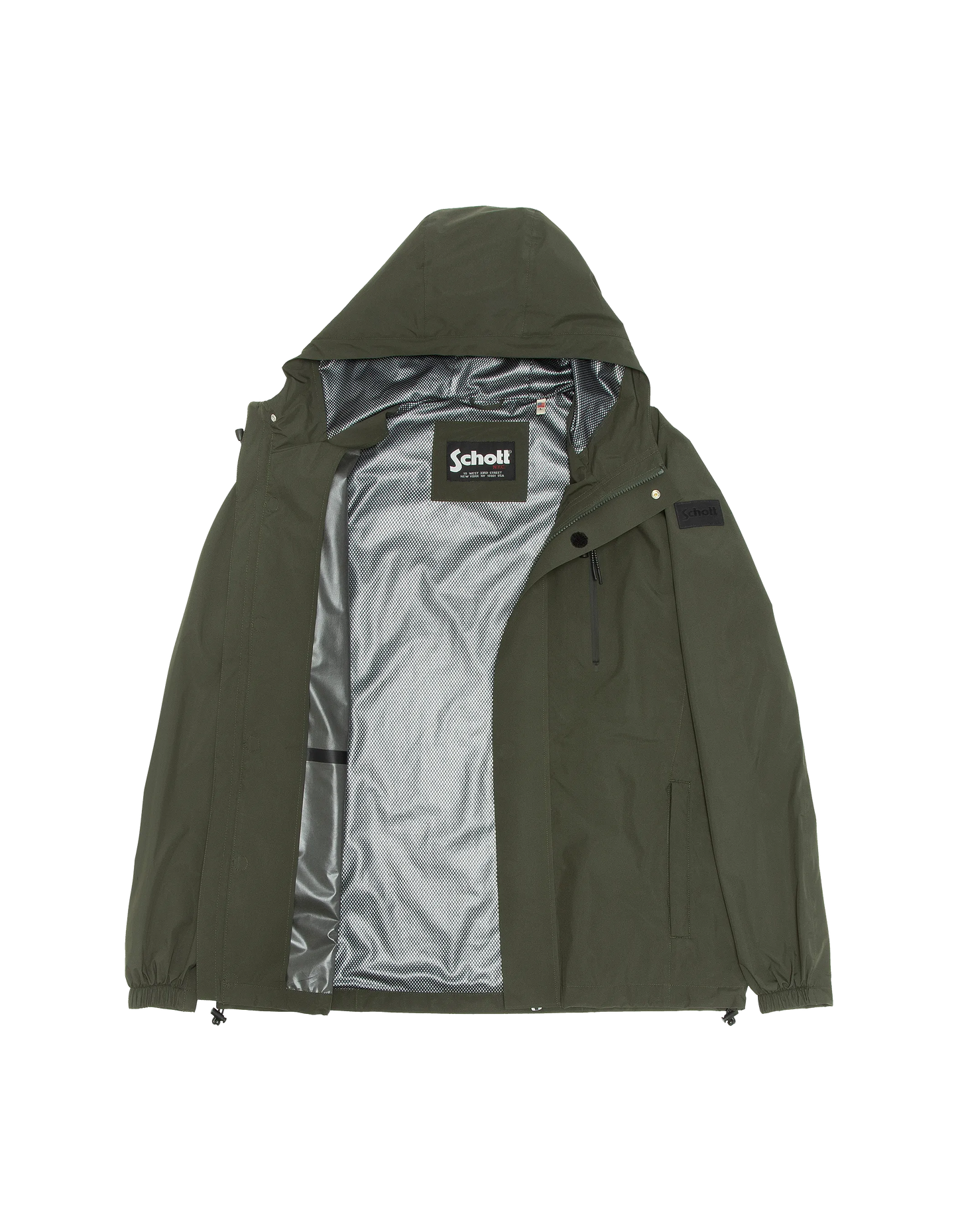 Coupe-vent kaki technique ultra-léger à capuche, coutures soudées