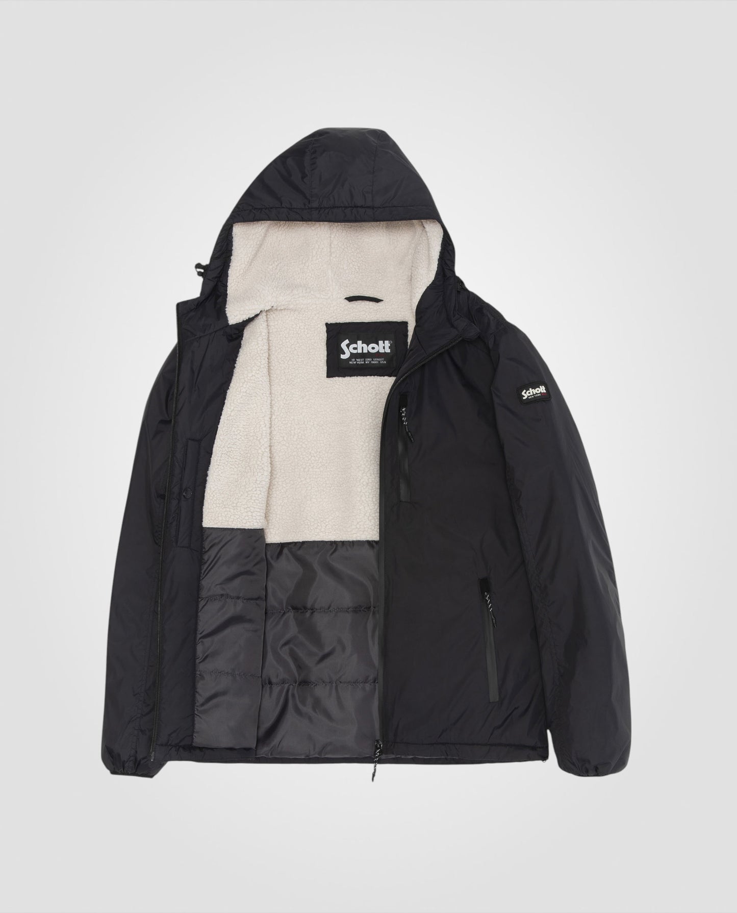 Sherpa -black parka foderato