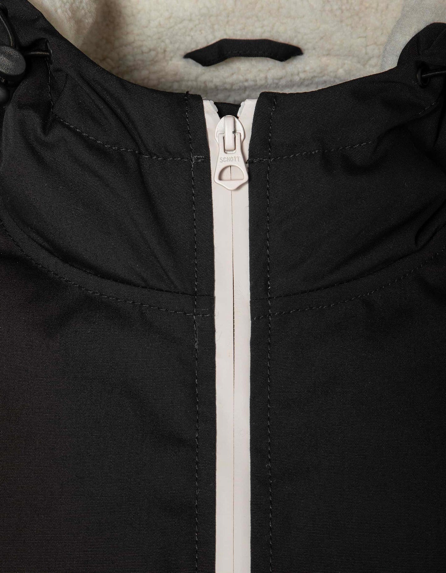 Sherpa Long Black Parka foderato