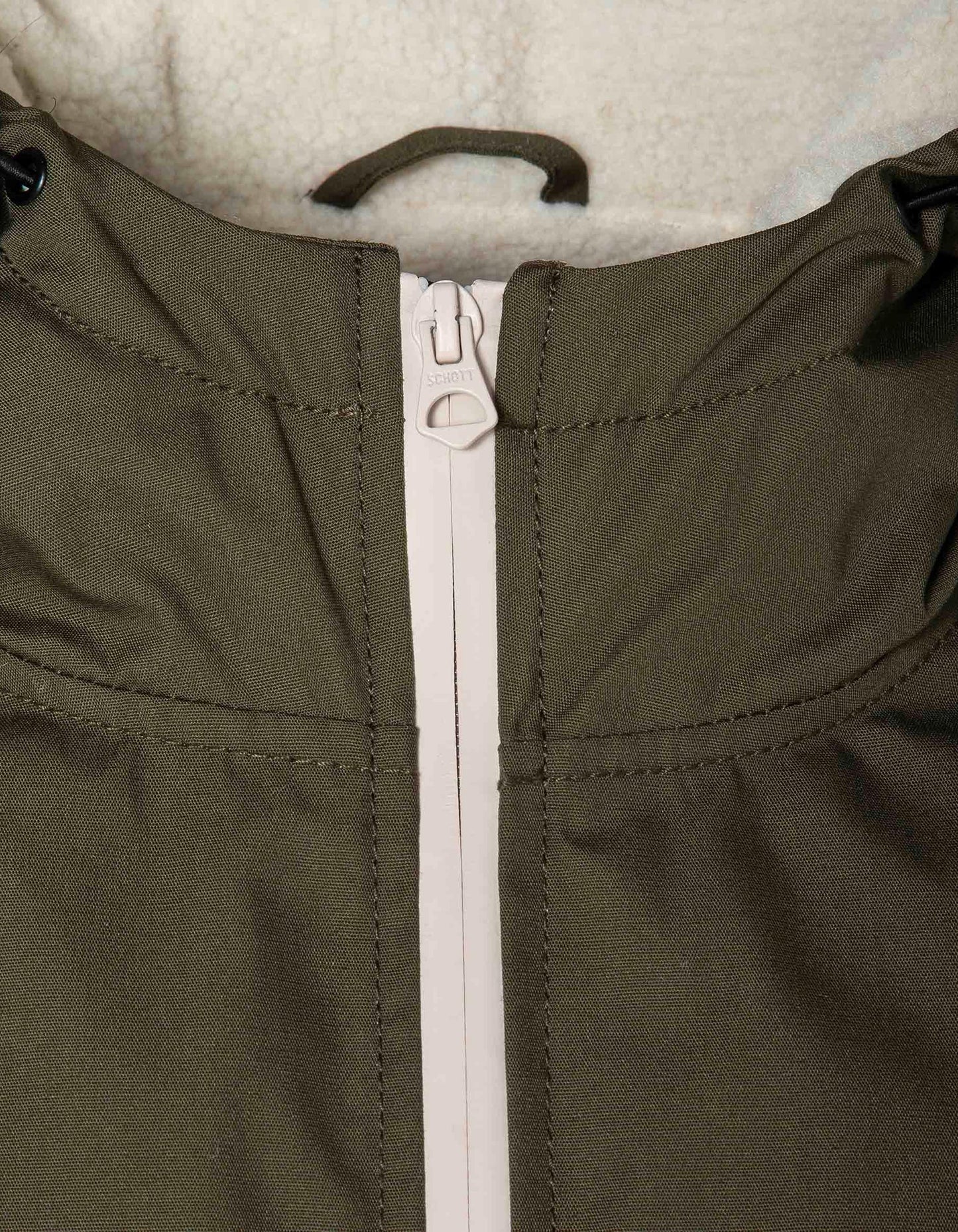 Sherpa Long Dark Khaki Parka foderato