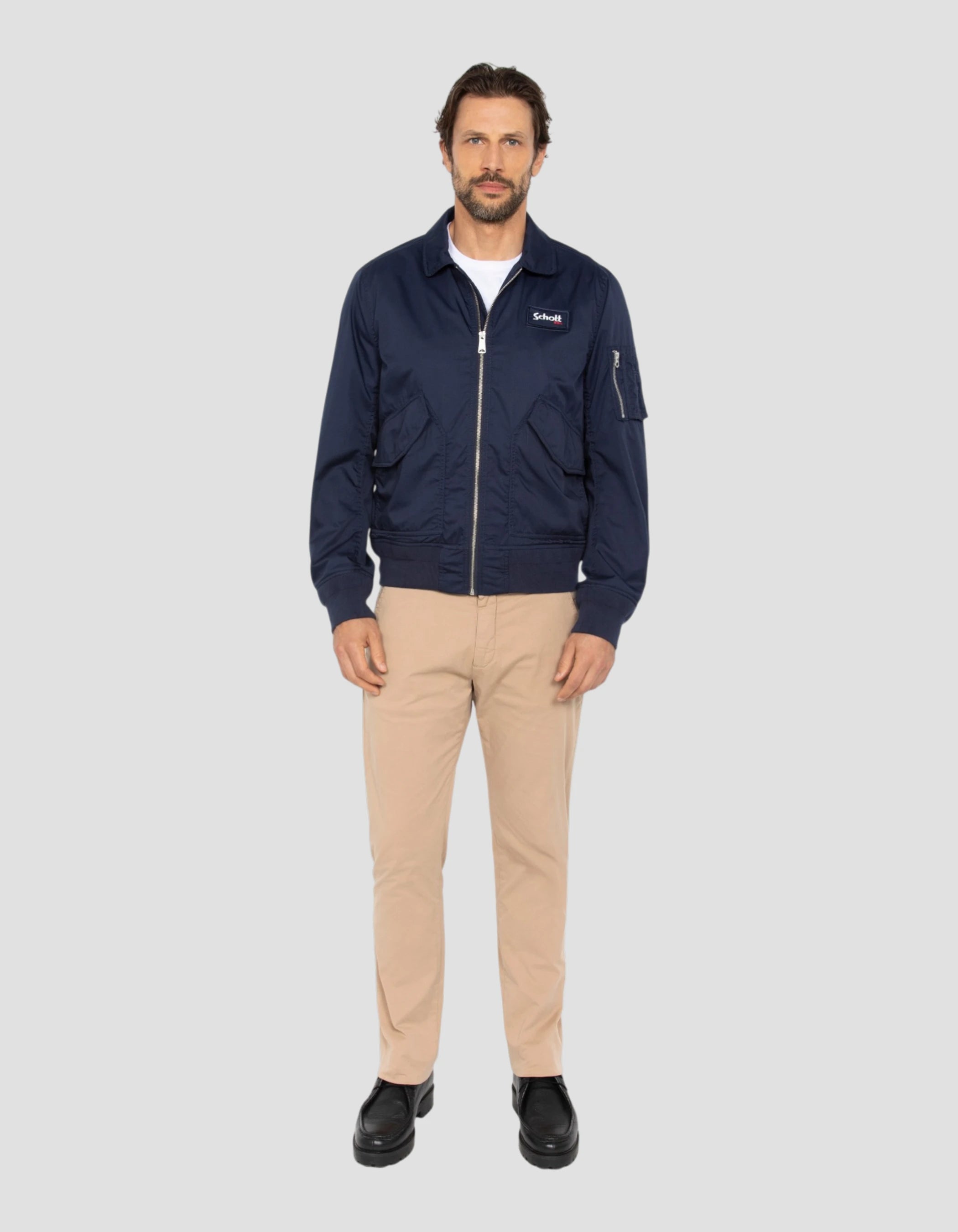 flight jacket light navy blue type CWU - CABARTLT | Schott NYC®