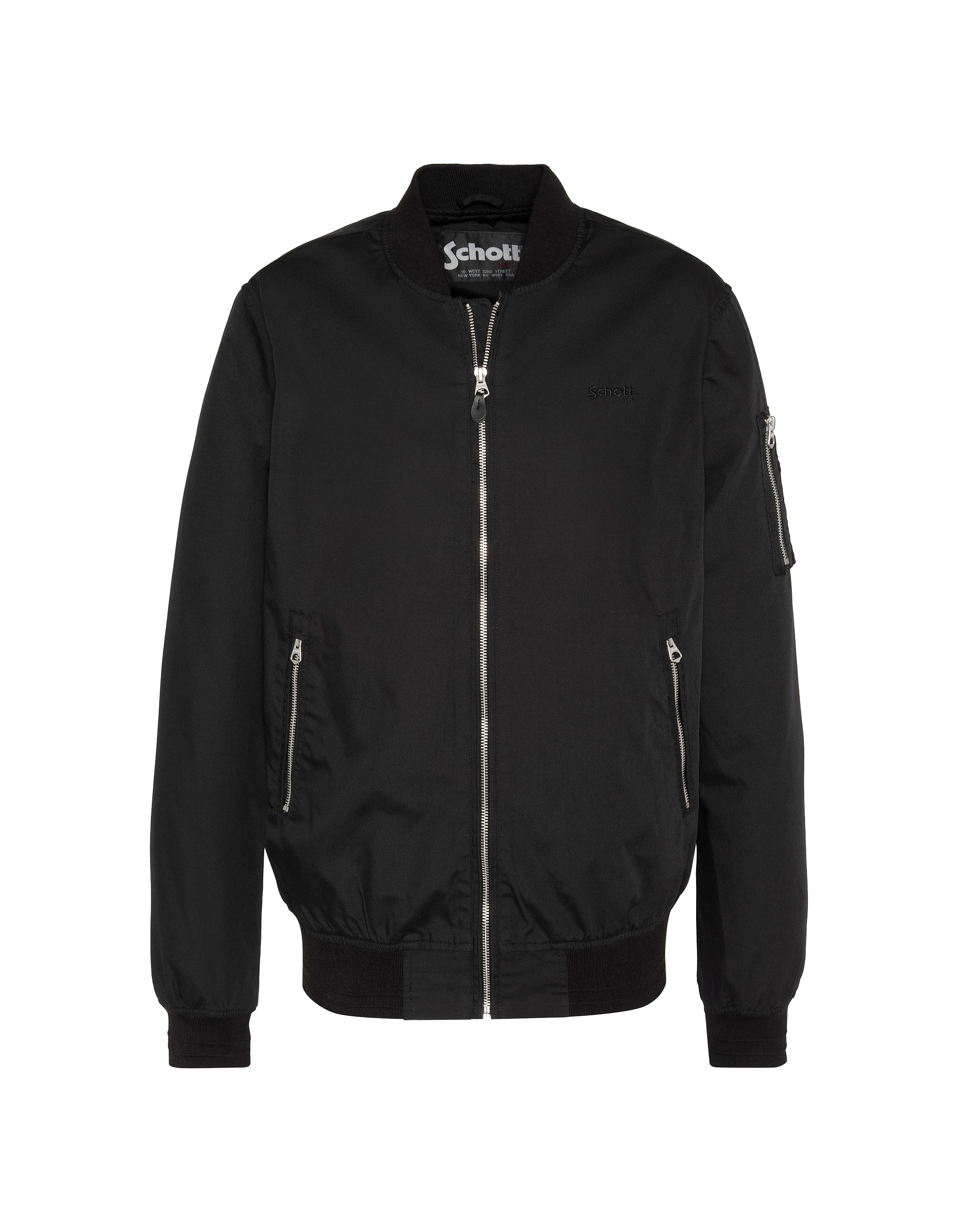 Lightweight black water-repellent bomber jacket - CABERS | Schott NYC®