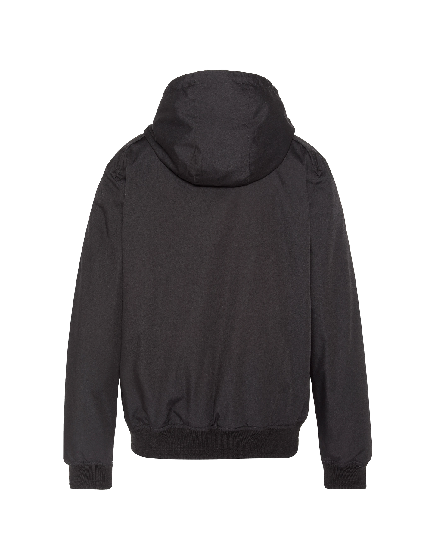 Chaqueta urbana negra con capucha repelente al agua