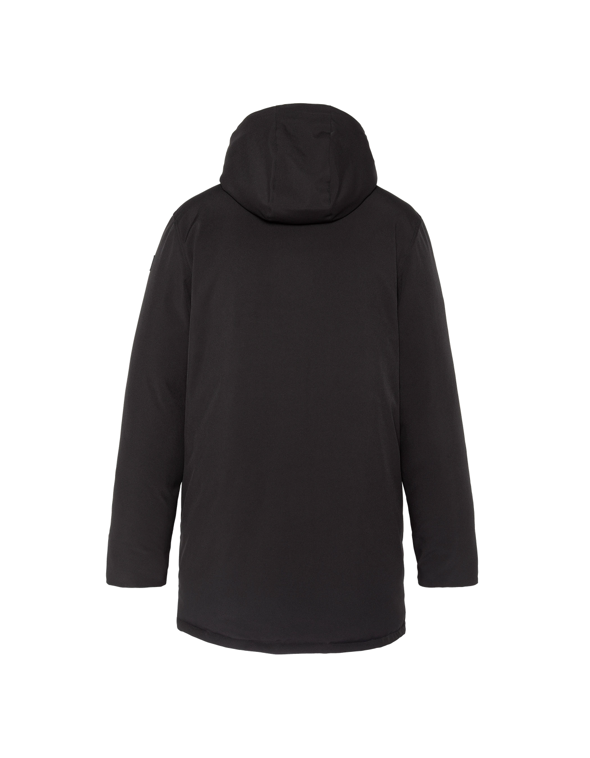 Parka technique longue à capuche noire