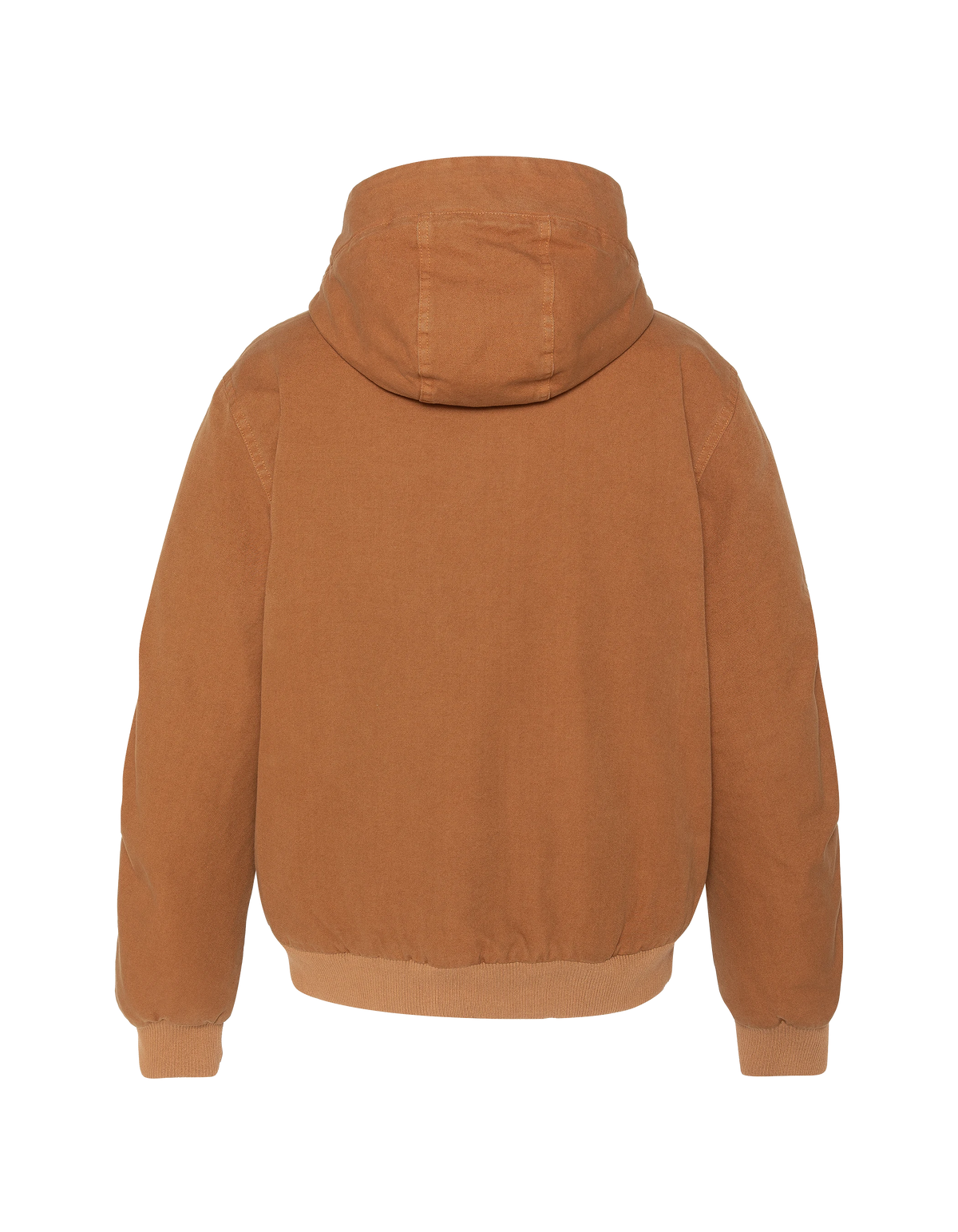 Lined camel hooded canvas worker jacket sherpa