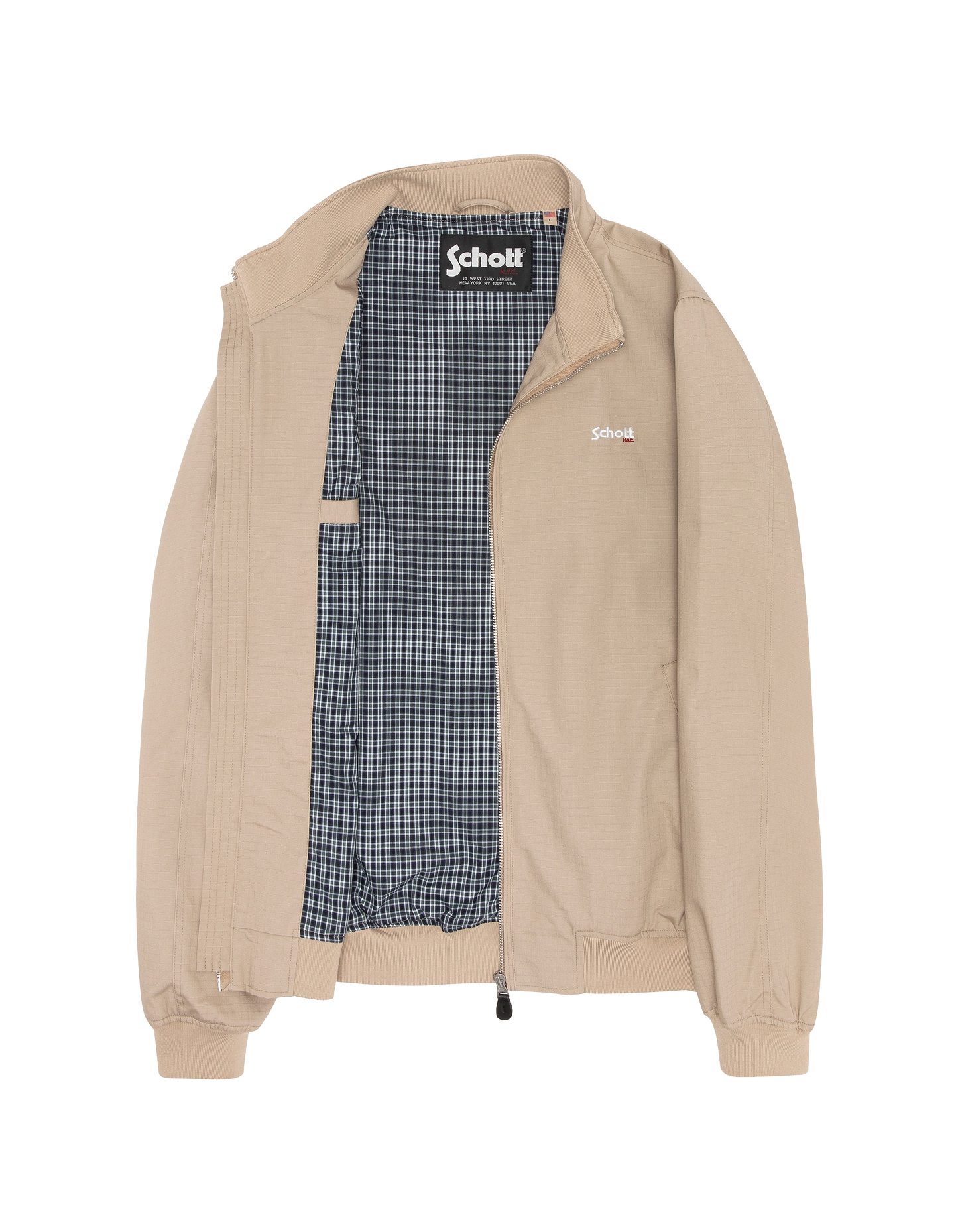Blouson casual beige avec doublure à carreaux