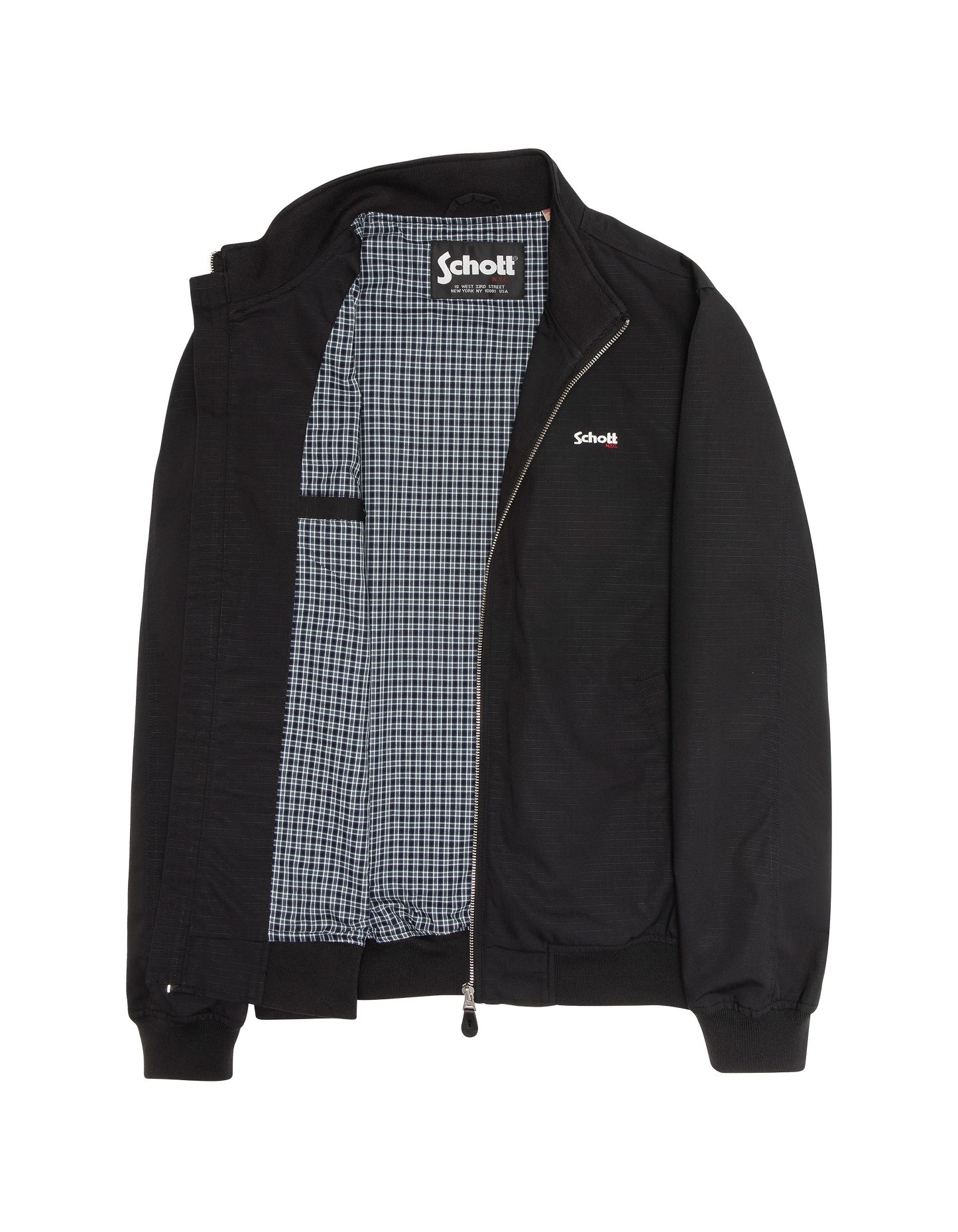 Blouson casual noir avec doublure à carreaux