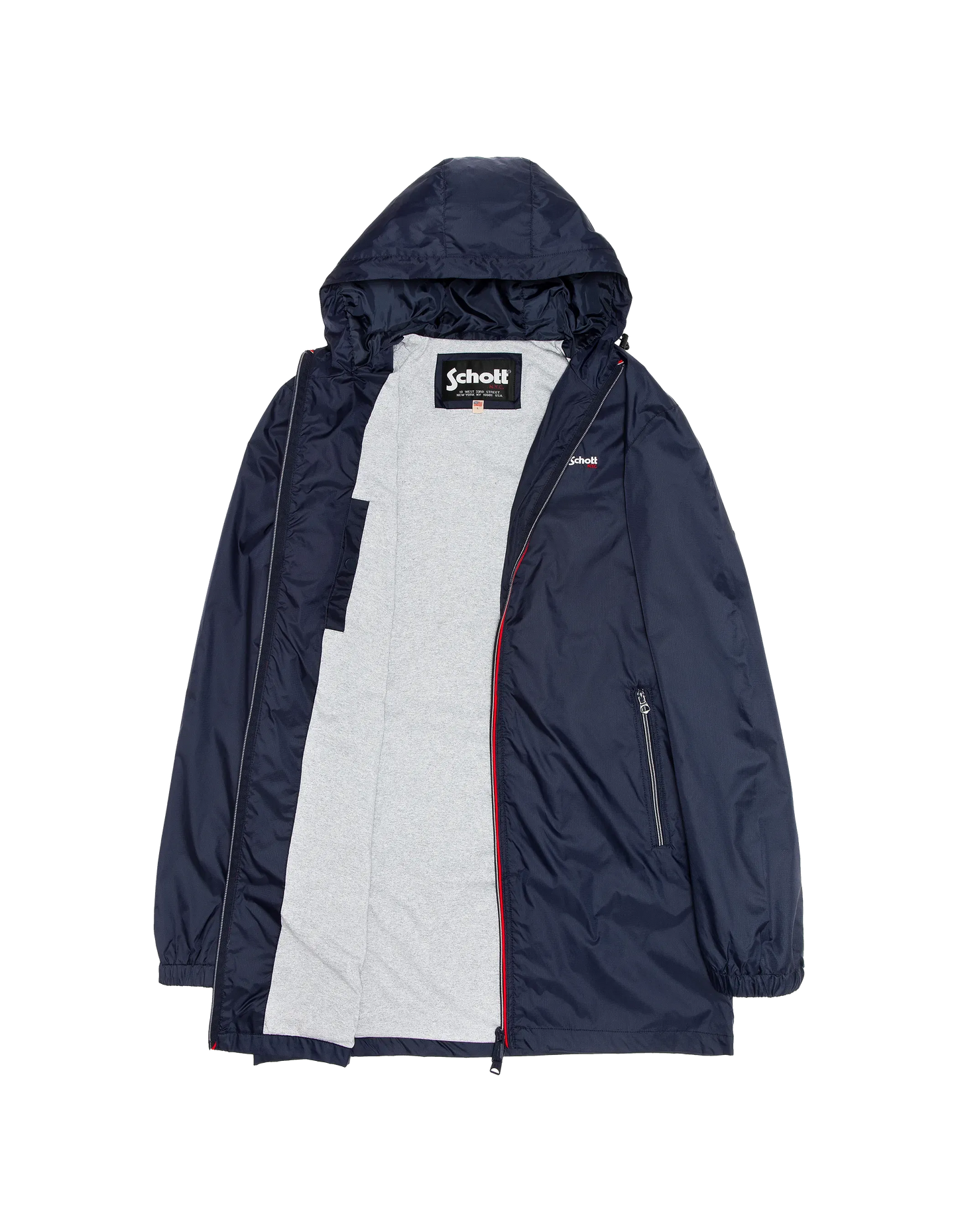 Long Windjarschone mit Kapuze -Marine