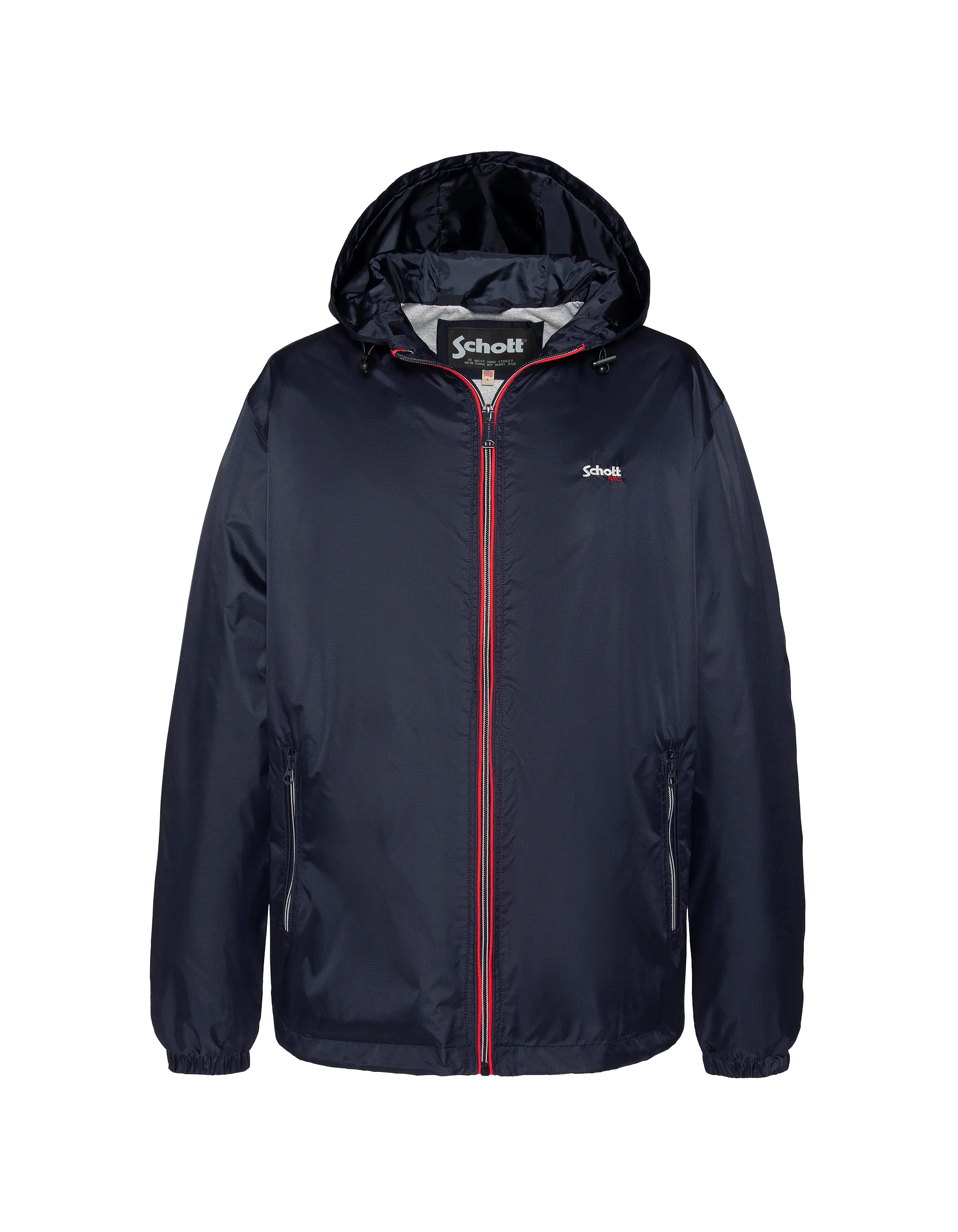 Navy hooded windbreaker - CLYDE25S | Schott NYC® Navy hooded windbreaker - CLYDE25S | Schott NYC®