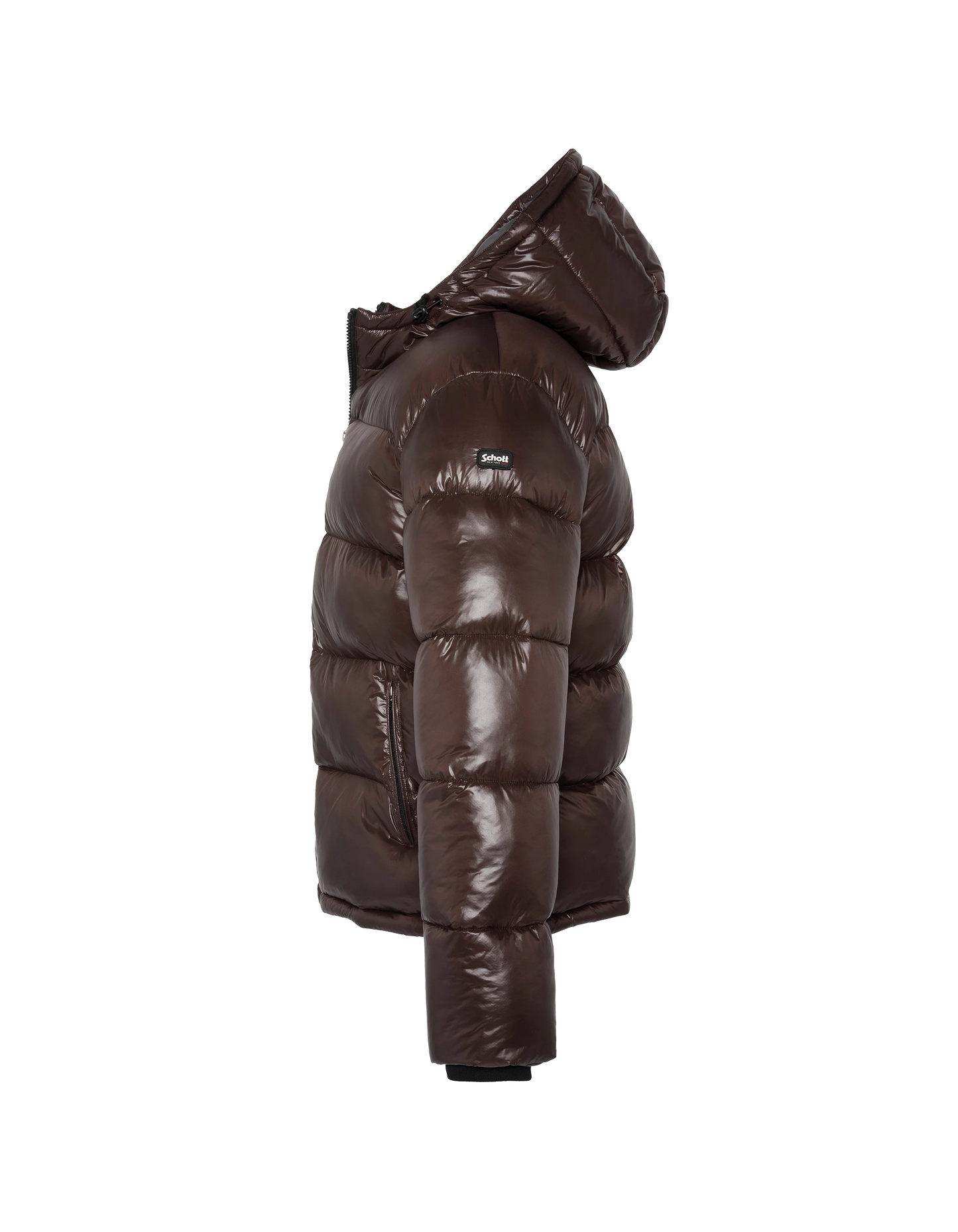 Doudoune marron à capuche shiny