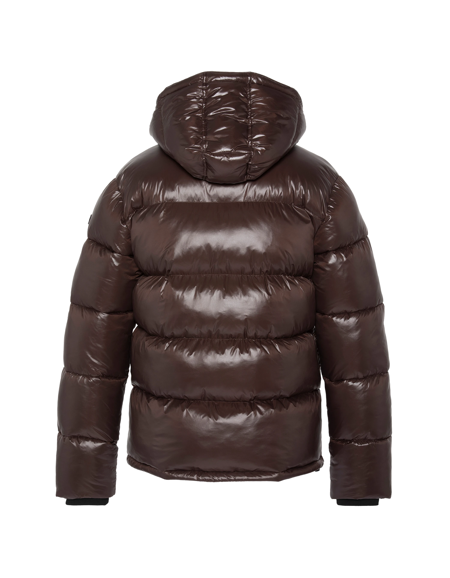 Doudoune marron à capuche shiny