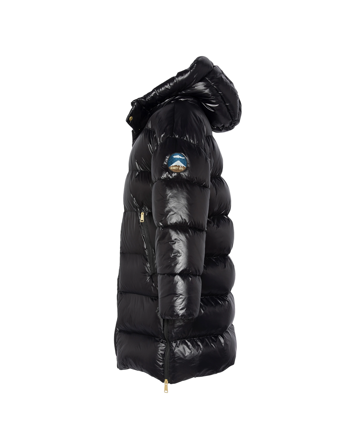 Doudoune longue noire oversize à capuche