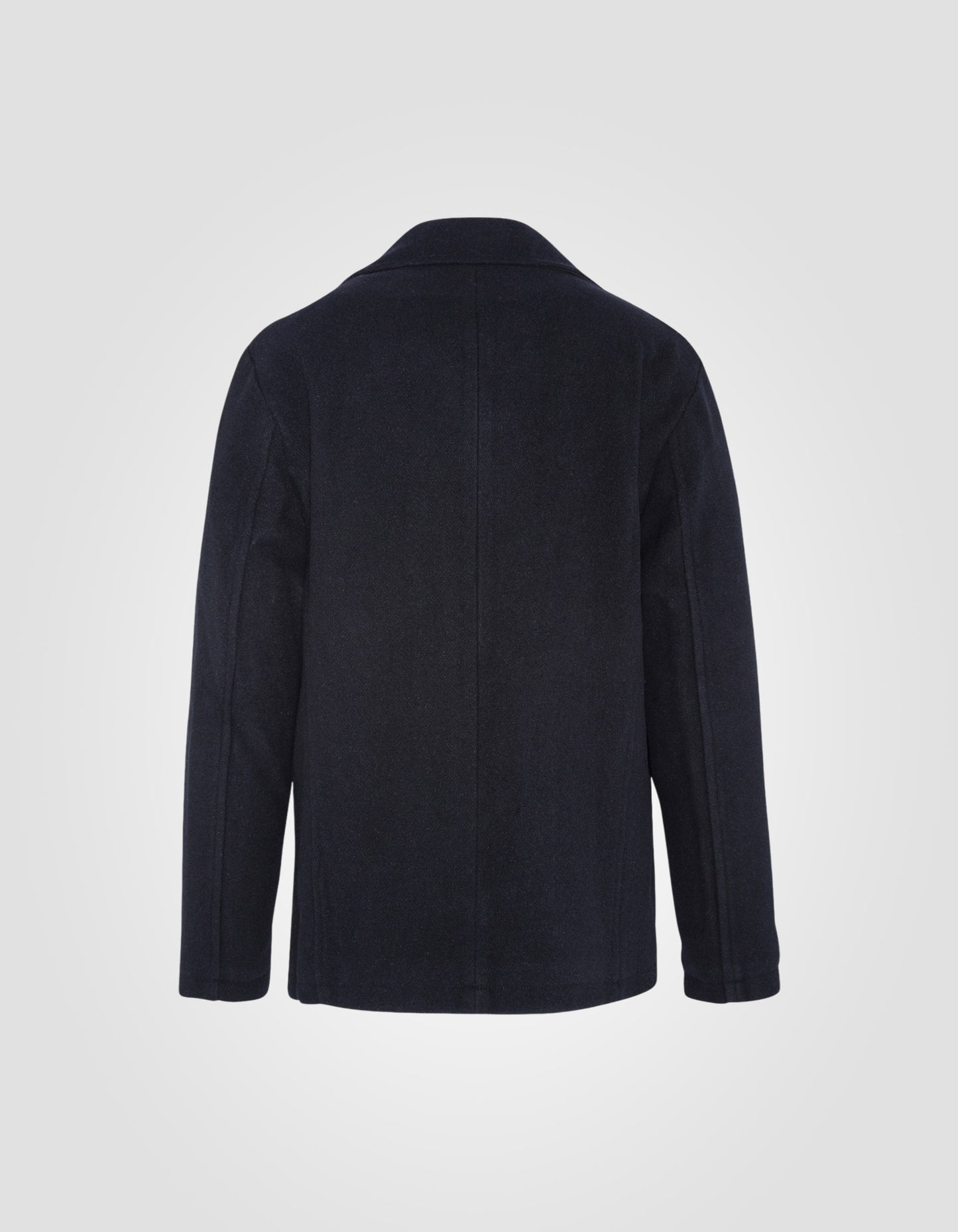 Dark Navy Birne in Wolle gemischt mit abnehmbarem Plastron
