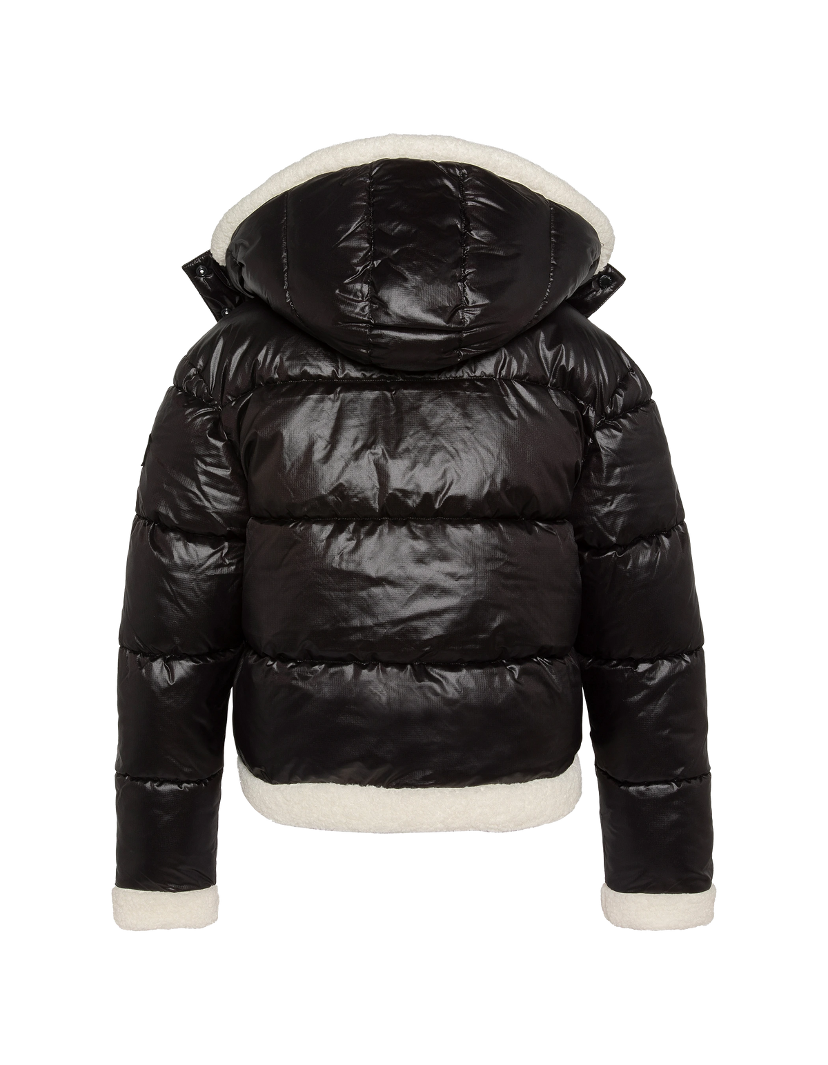 Doudoune à capuche noire doublée sherpa