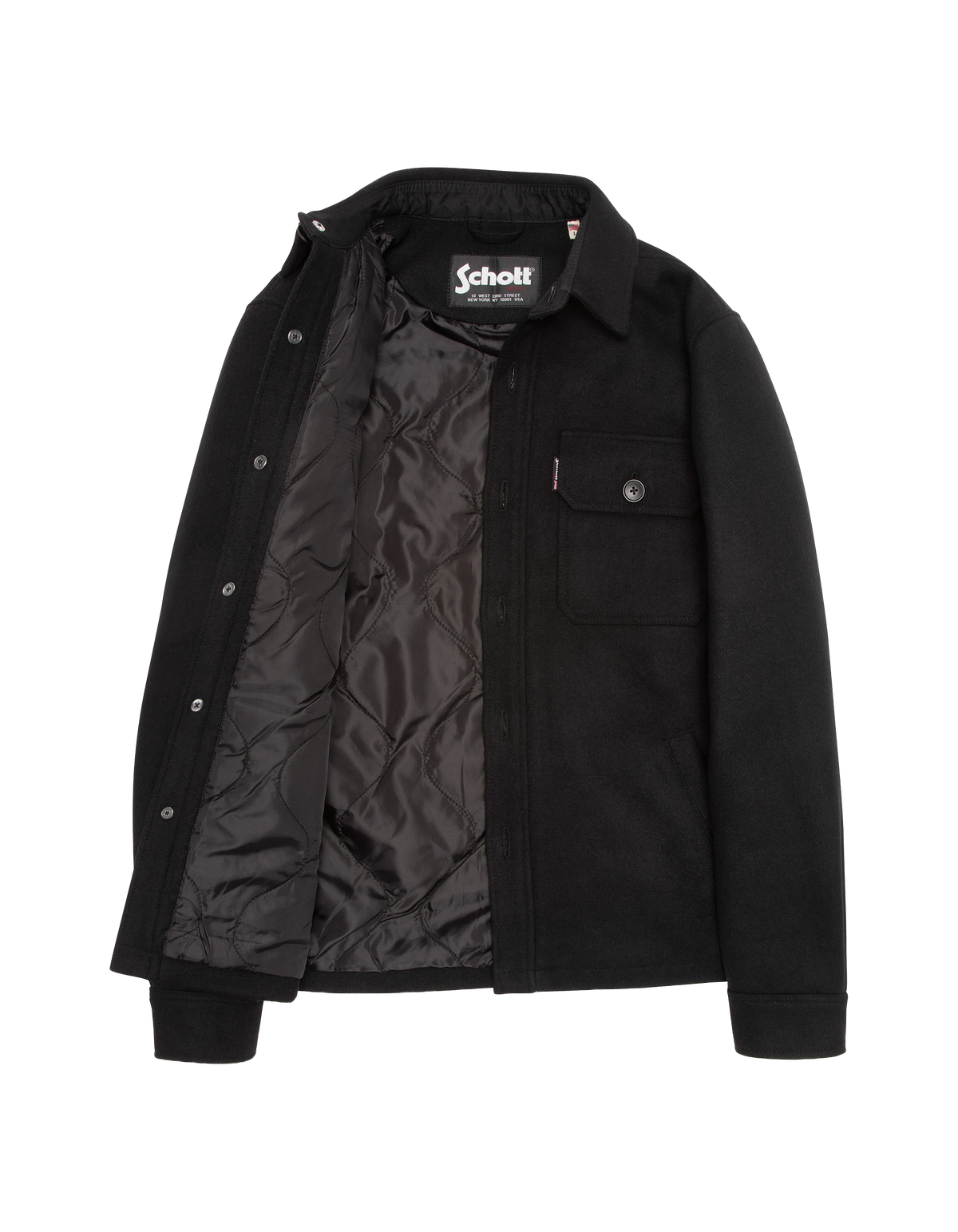 Chaqueta negra mezcla lana con botones