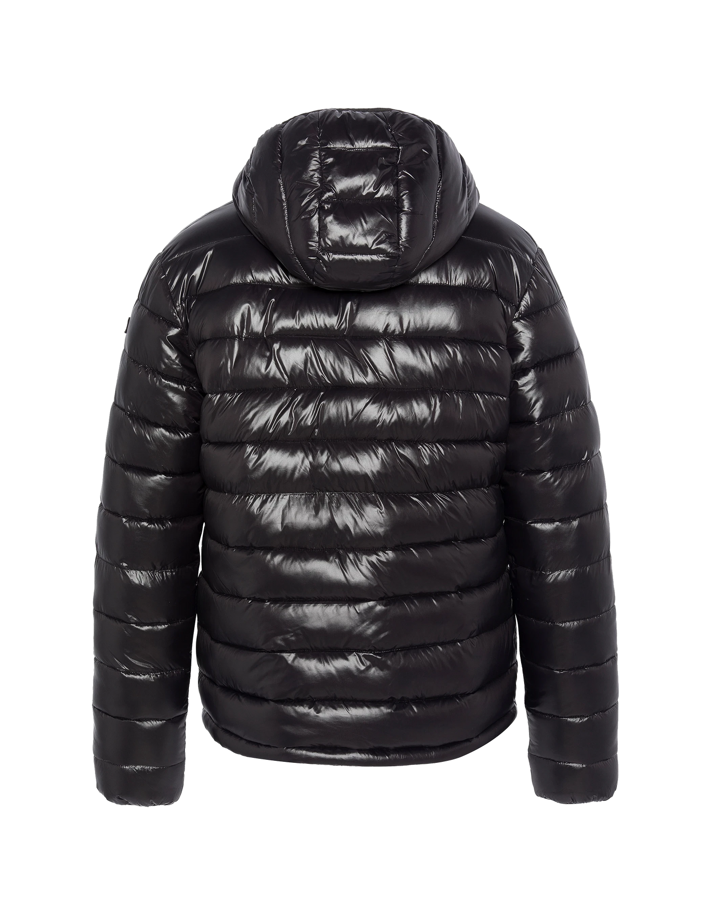 Doudoune shiny noire à capuche enfant