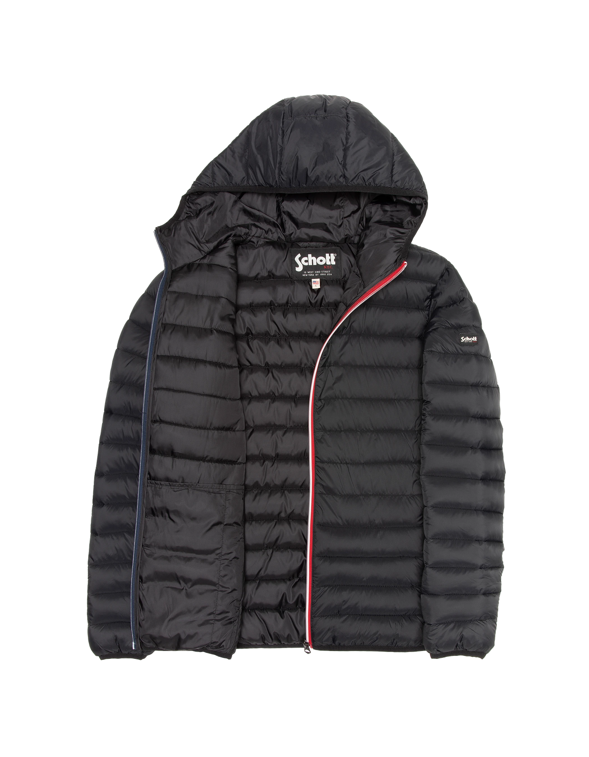 Doudoune à capuche noire ultralégère