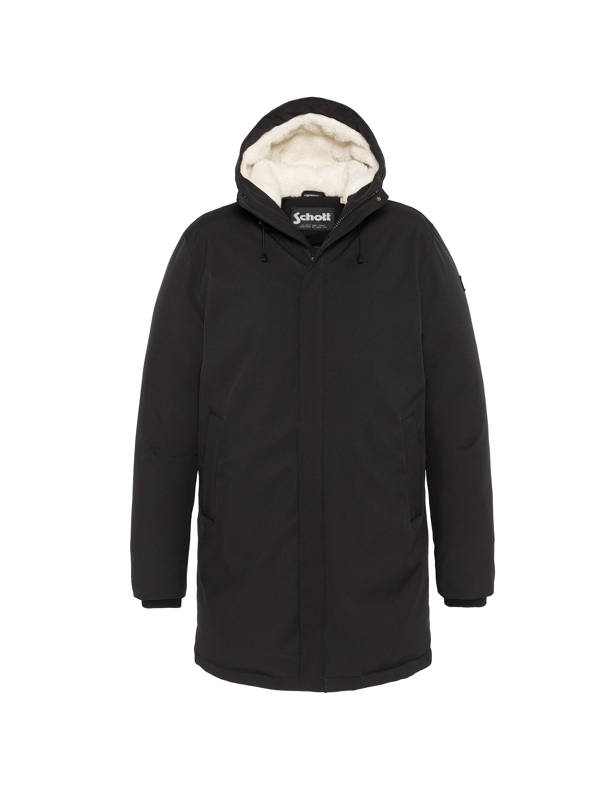 Black Parka Multipoches with hoodies - Eljin | Schott NYC®