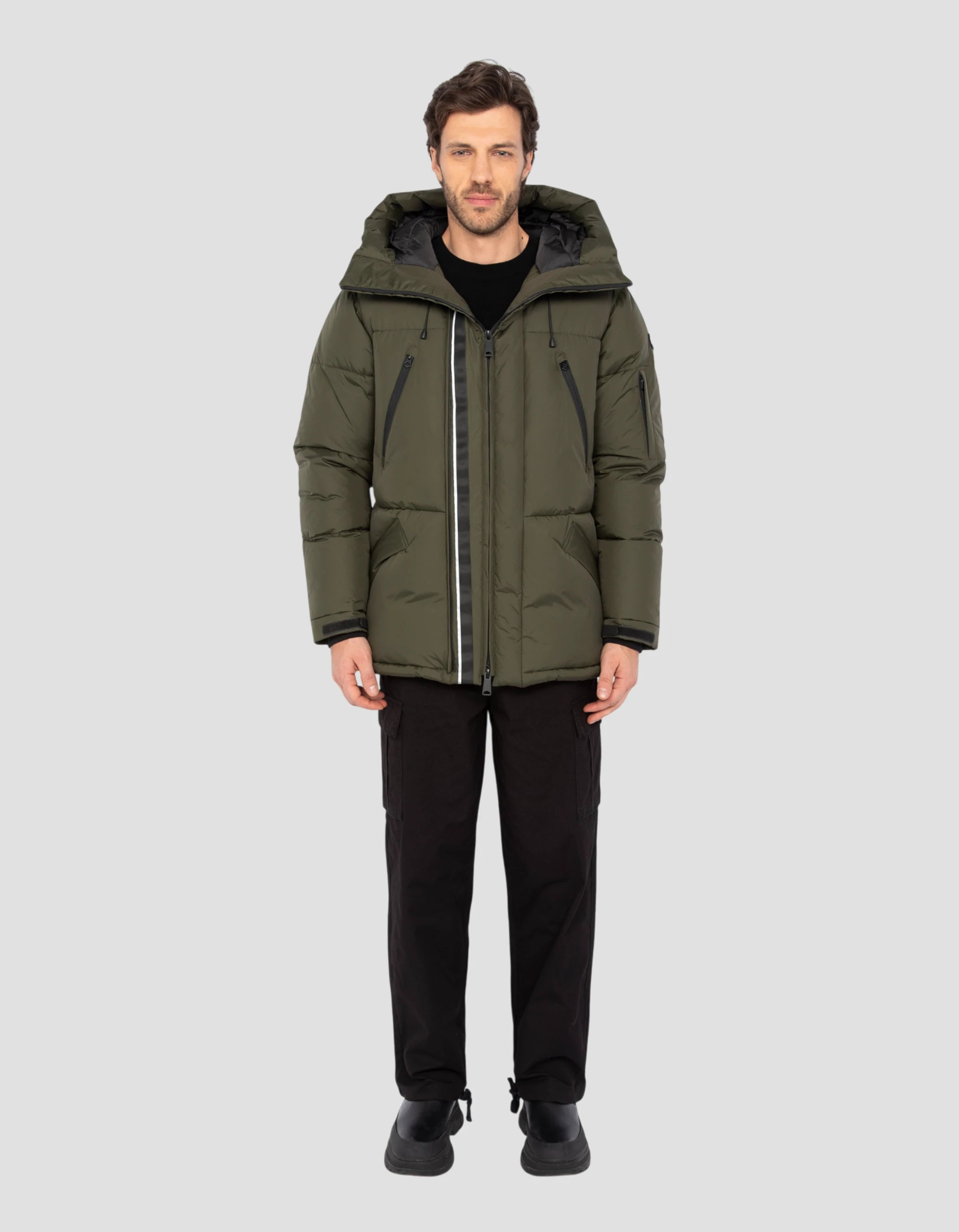 Dark khaki parka Urban hooded - Elwin | Schott NYC®