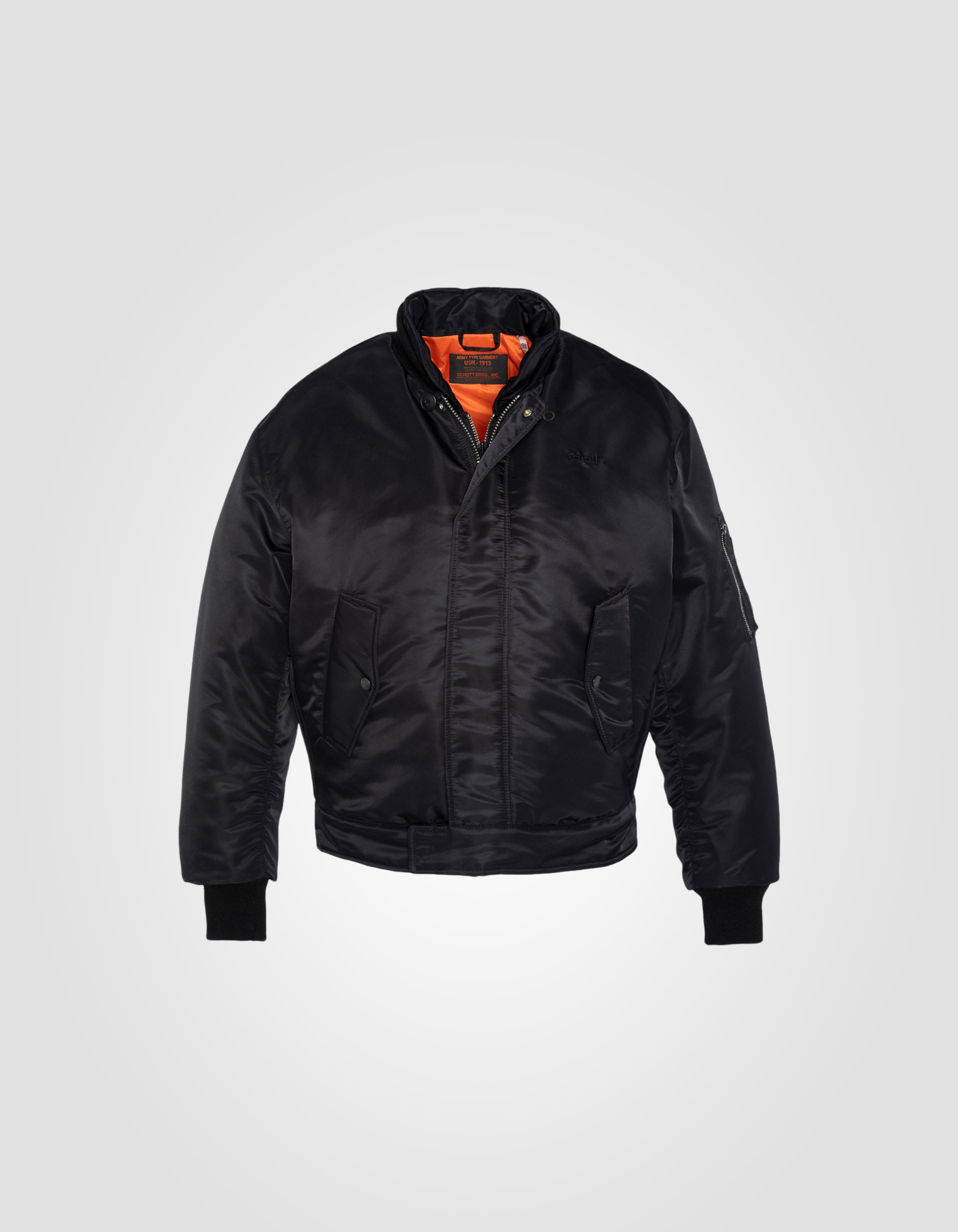 Bomber flyer 90's black, removable jacket, recycled nylon