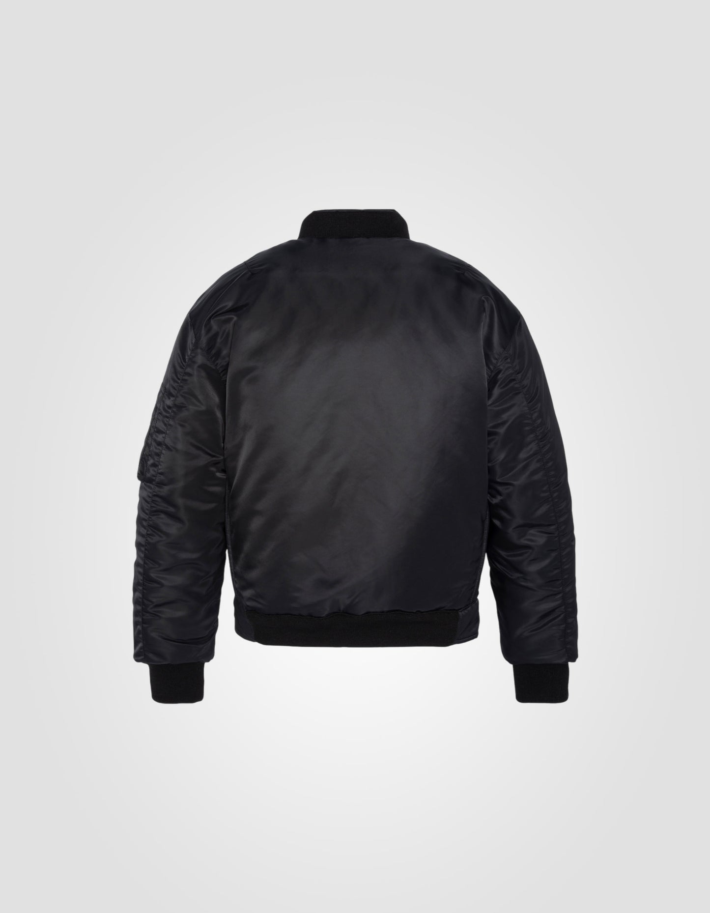 Recycled Nylon 3-in-1 combo black bomber jacket, plus size